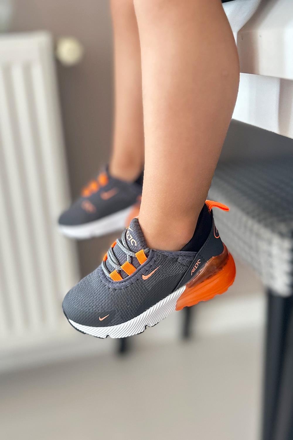 270 Baskılı Çocuk Spor Ayakkabı Füme Turuncu