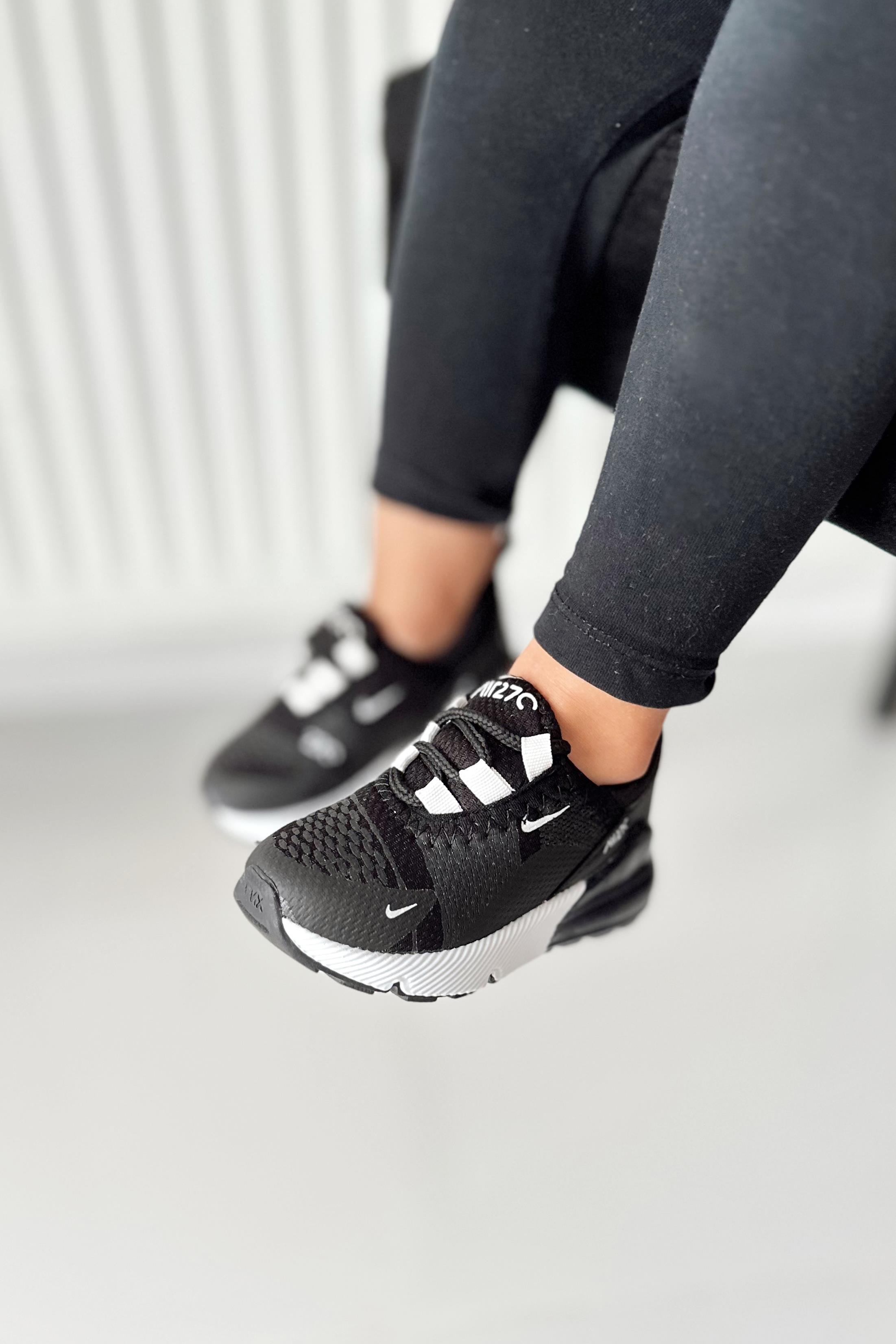 270 Baskılı Çocuk Spor Ayakkabı Siyah Beyaz