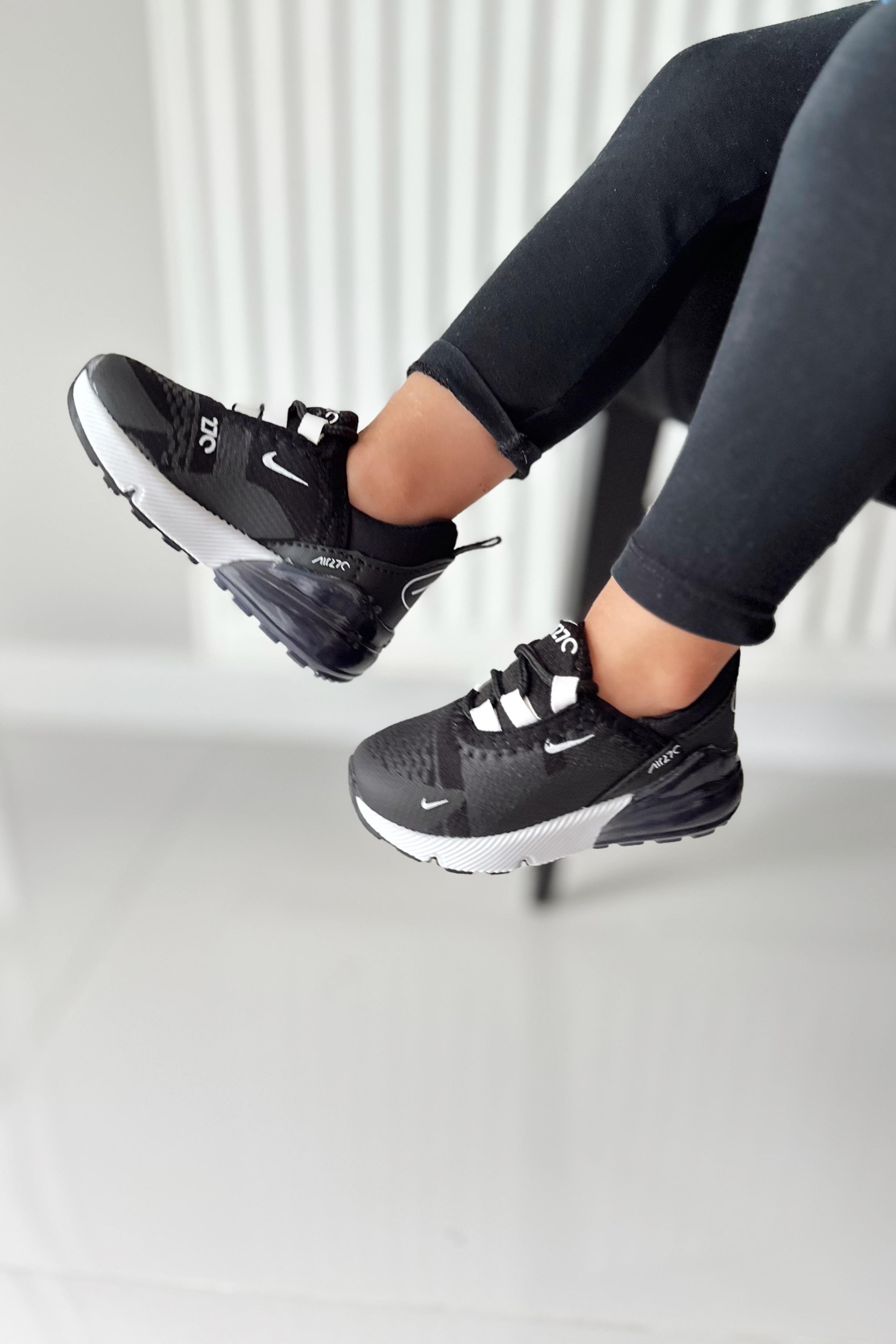 270 Baskılı Çocuk Spor Ayakkabı Siyah Beyaz