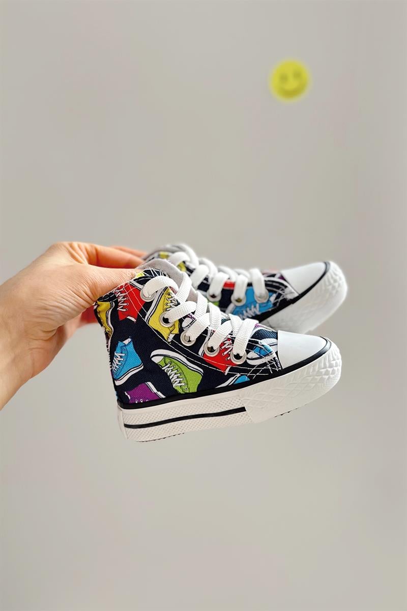 Ayakkabı Baskılı Çocuk Ayakkabı Lacivert