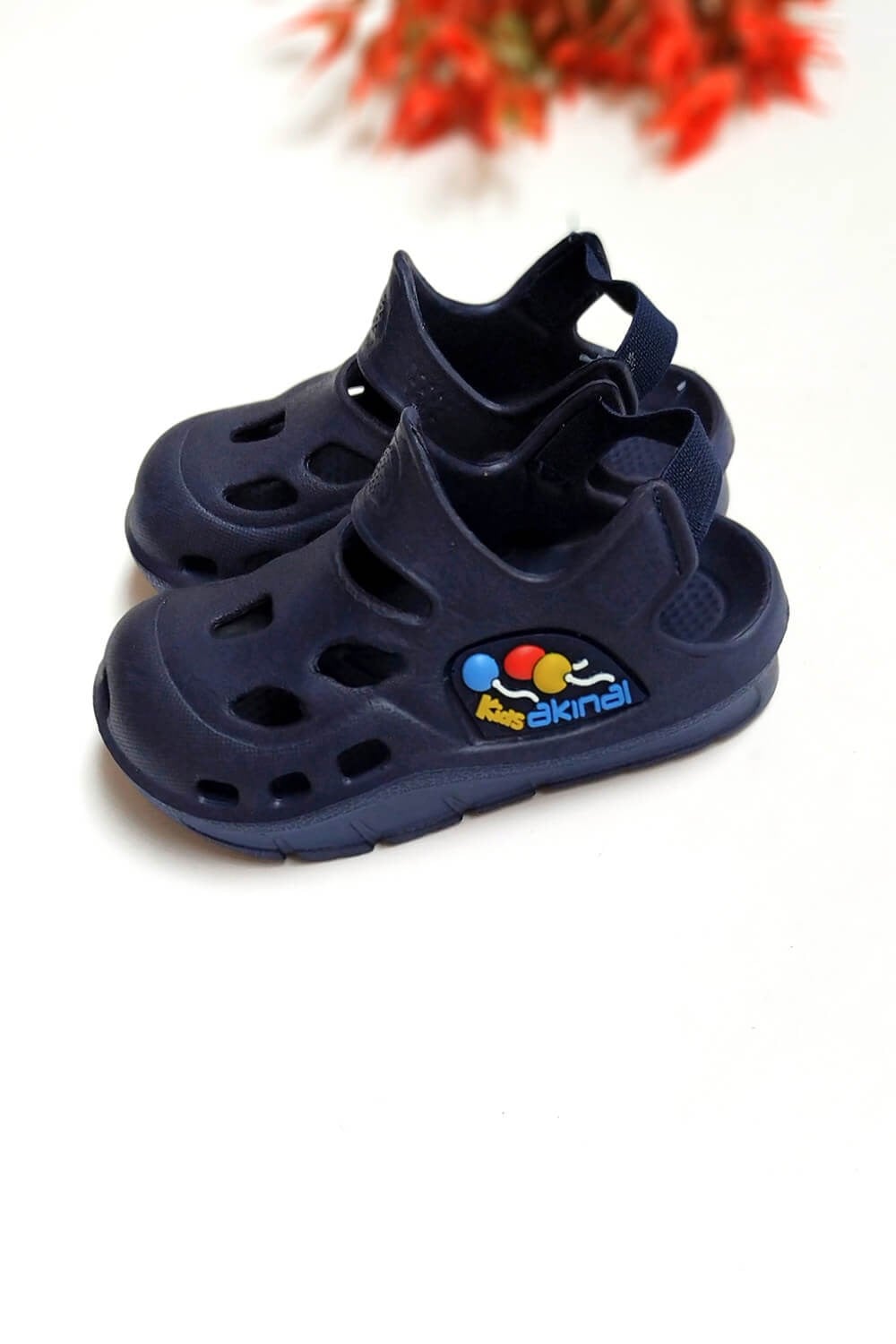 Balon Baskılı Çocuk Crocs Sandalet Lacivert