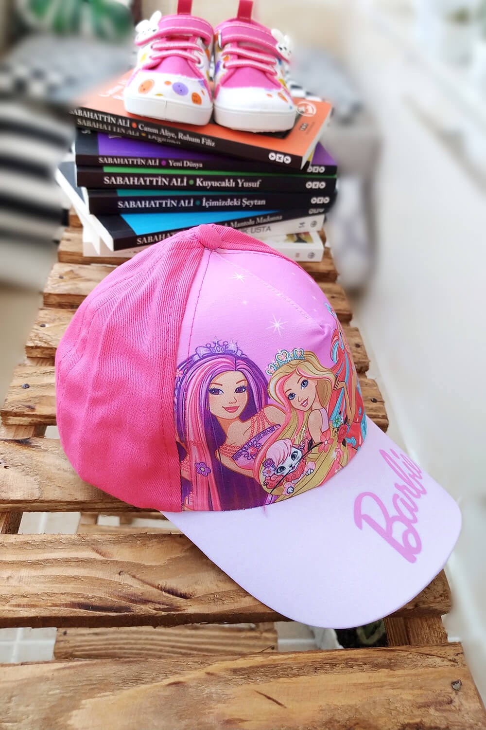 Barbie Baskılı Siperli Şapka Pembe