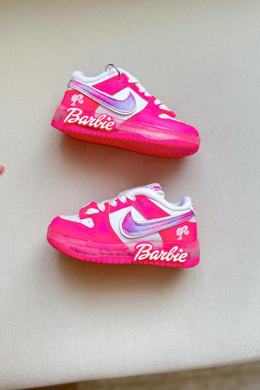 Barbie Işıklı Çocuk Spor Ayakkabı Pembe Beyaz