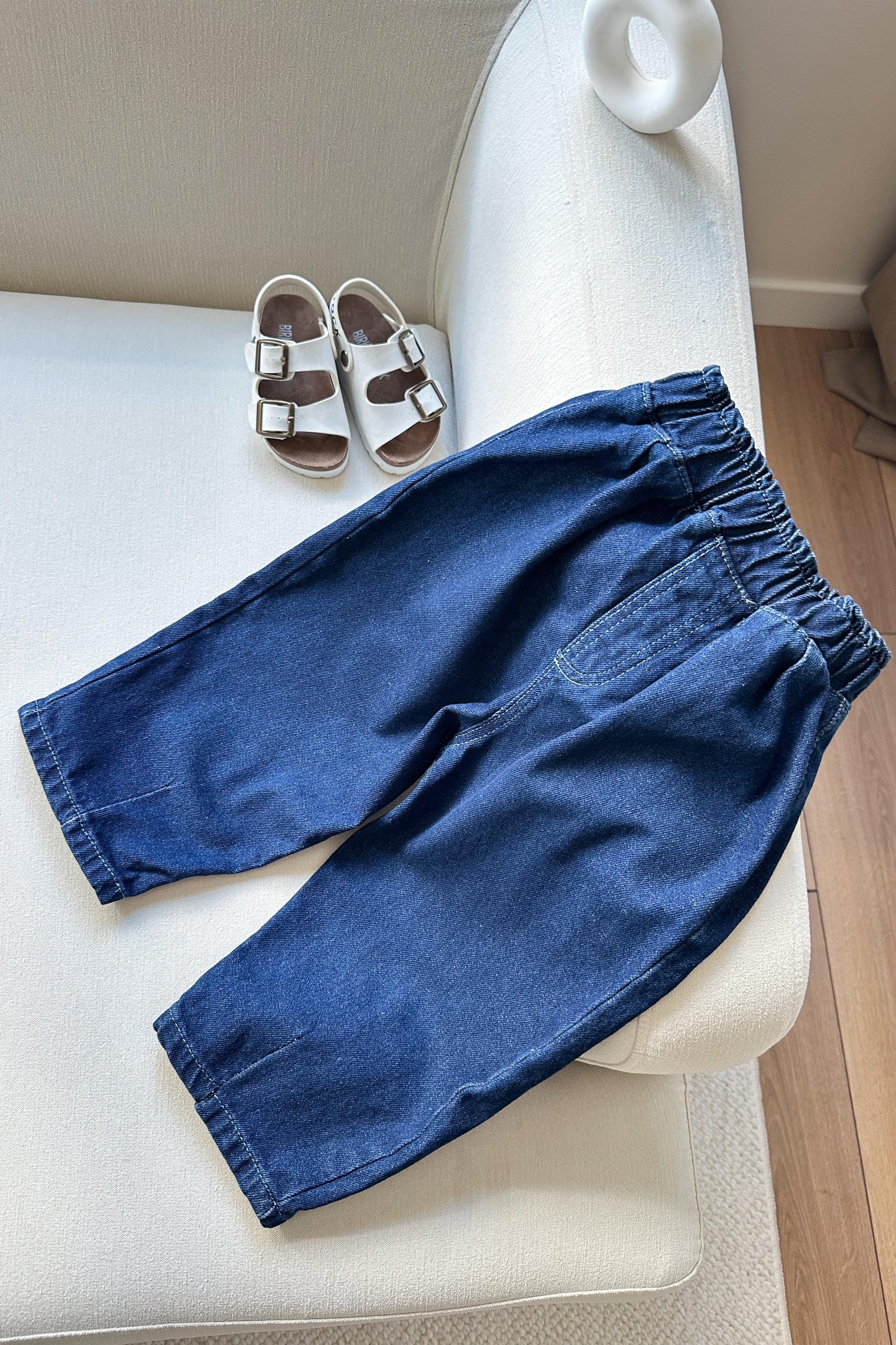 Beli Lastikli Çocuk Balon Pantolon Lacivert
