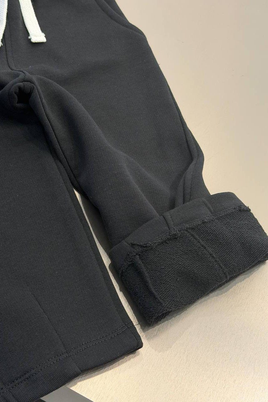 Beli Lastikli Çocuk Jogger Eşofman Altı Siyah