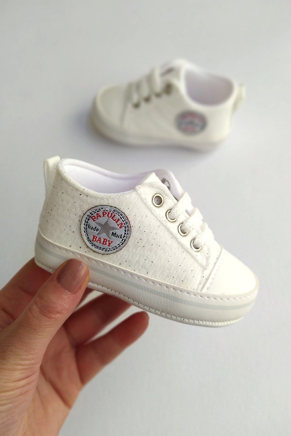 Beyaz Simli Bebek Ayakkabı