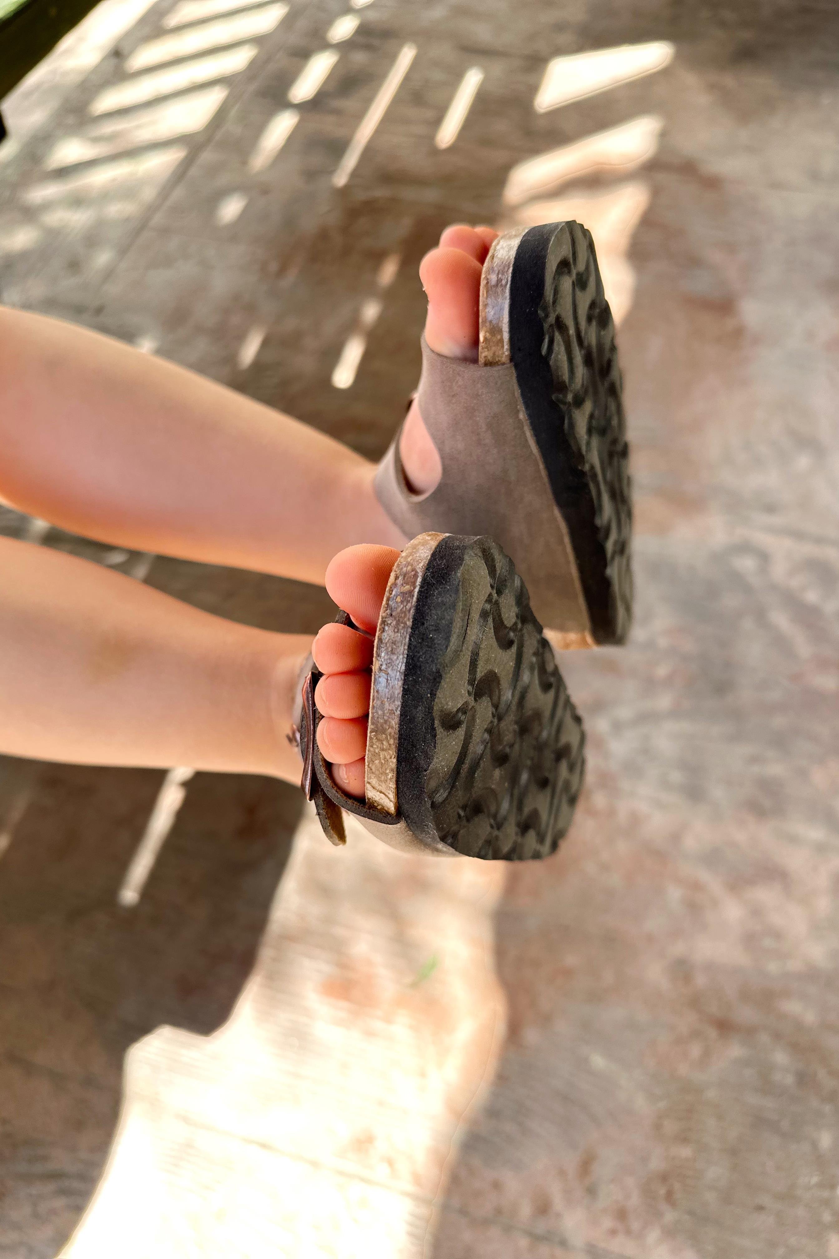 Çift Tokalı Arkası Bantlı Çocuk Sandalet Antrasit