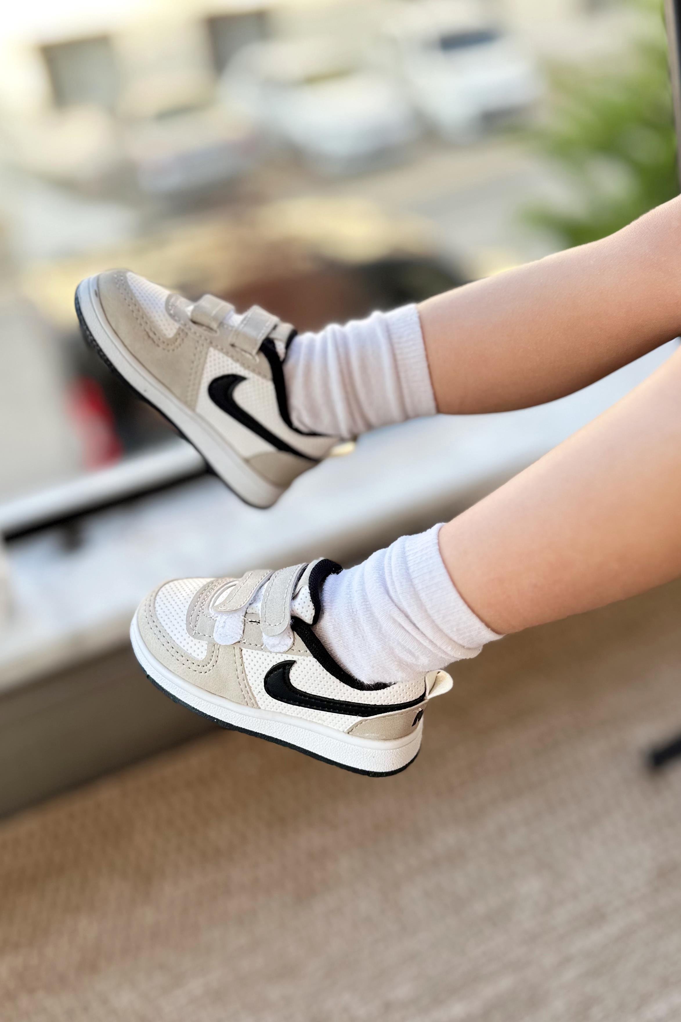 Cırtlı Çocuk Spor Ayakkabı Gri Beyaz