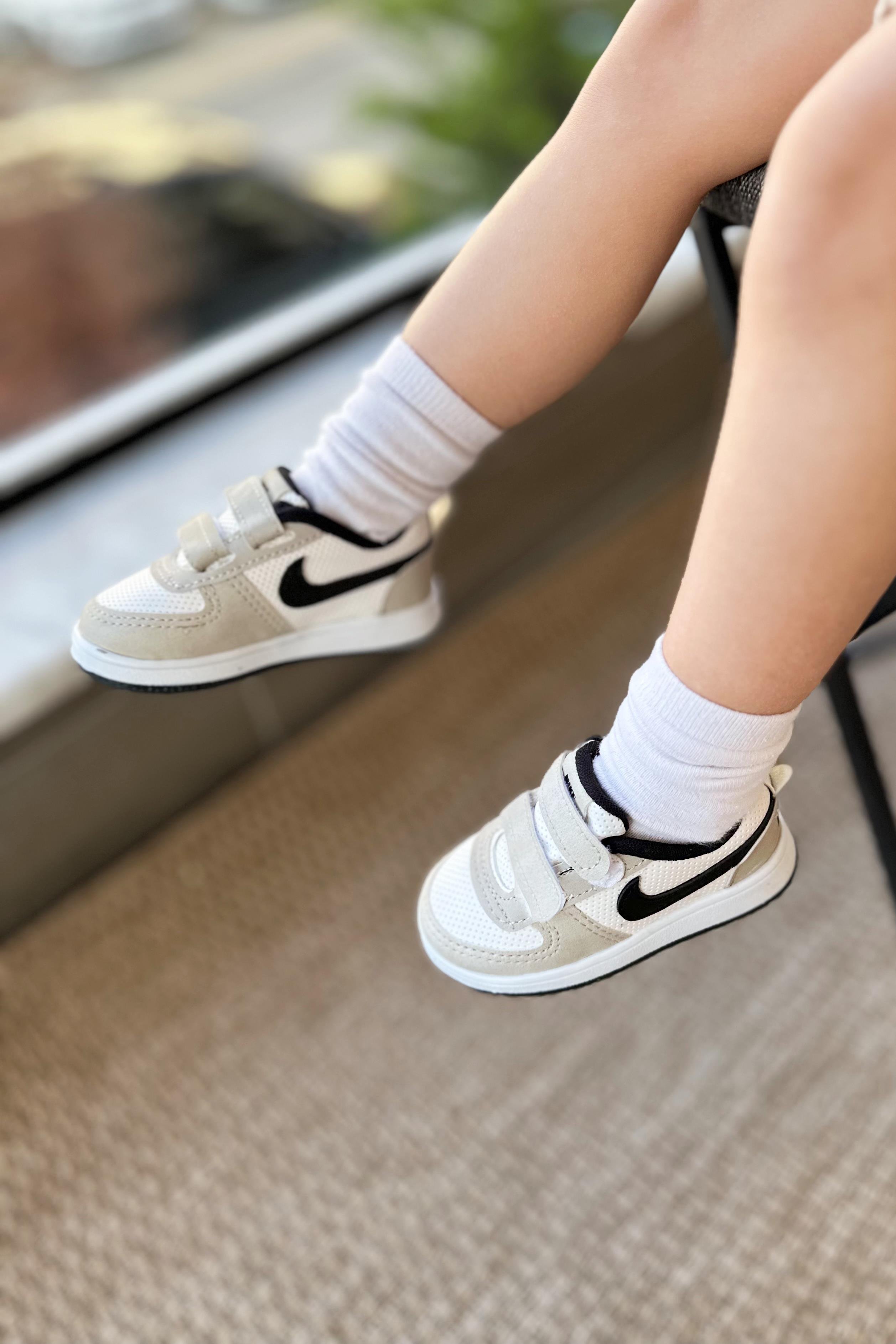 Cırtlı Çocuk Spor Ayakkabı Gri Beyaz