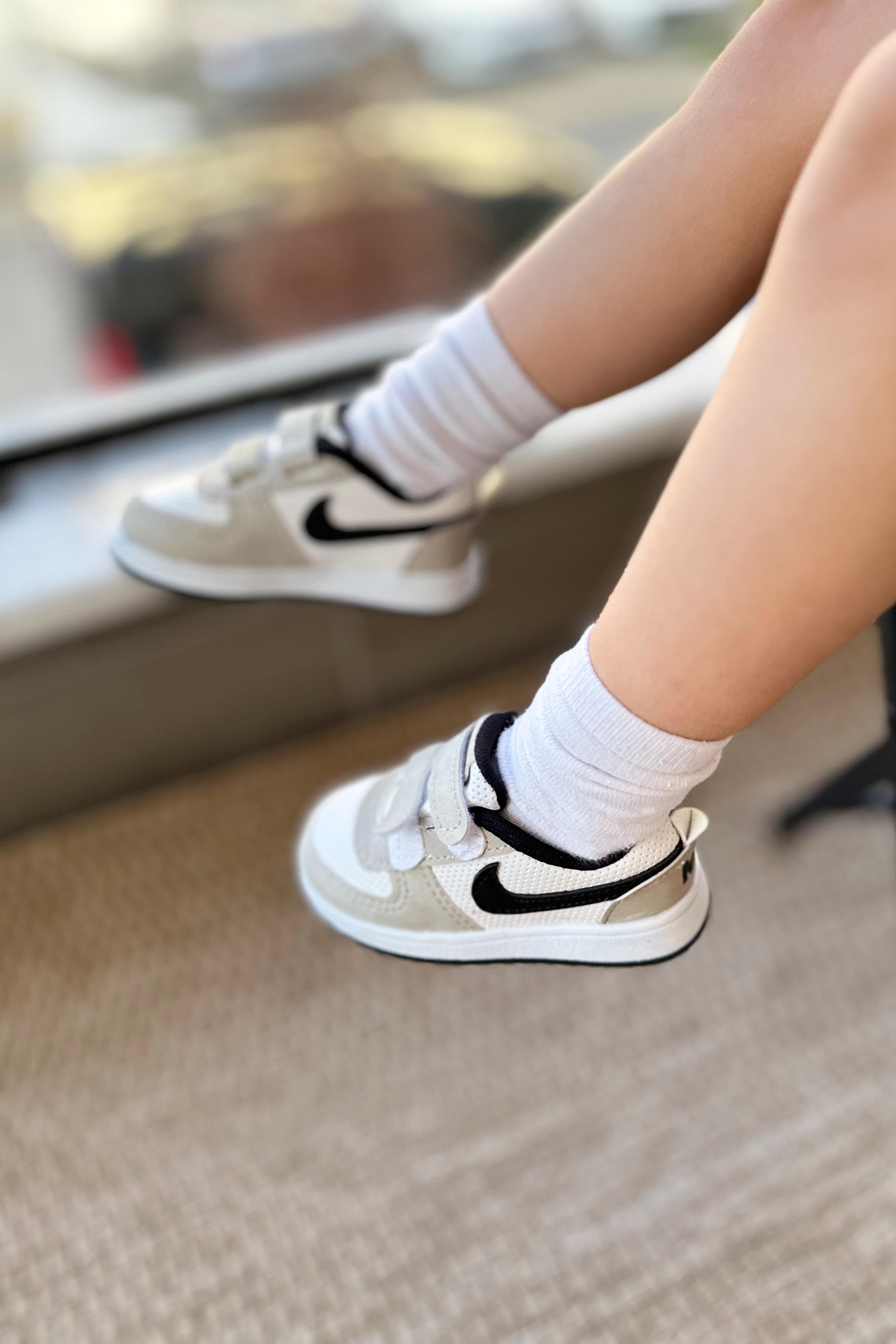 Cırtlı Çocuk Spor Ayakkabı Gri Beyaz