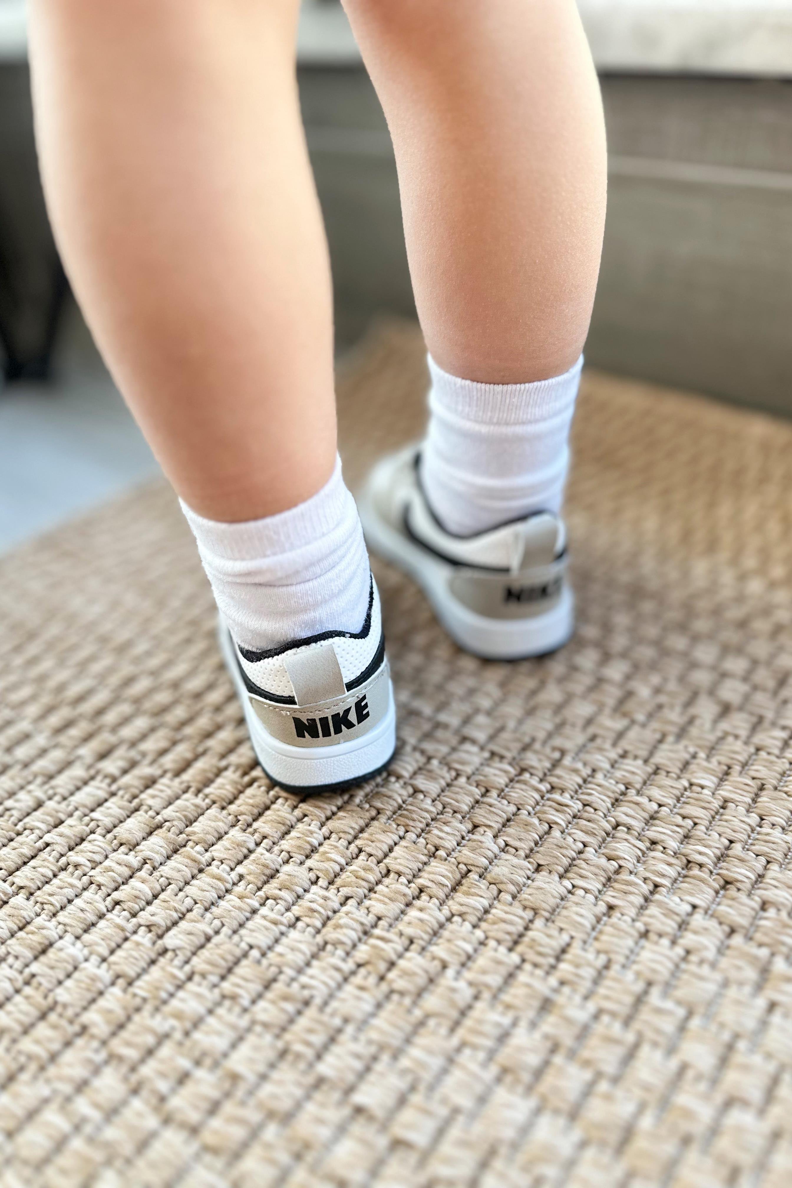 Cırtlı Çocuk Spor Ayakkabı Gri Beyaz