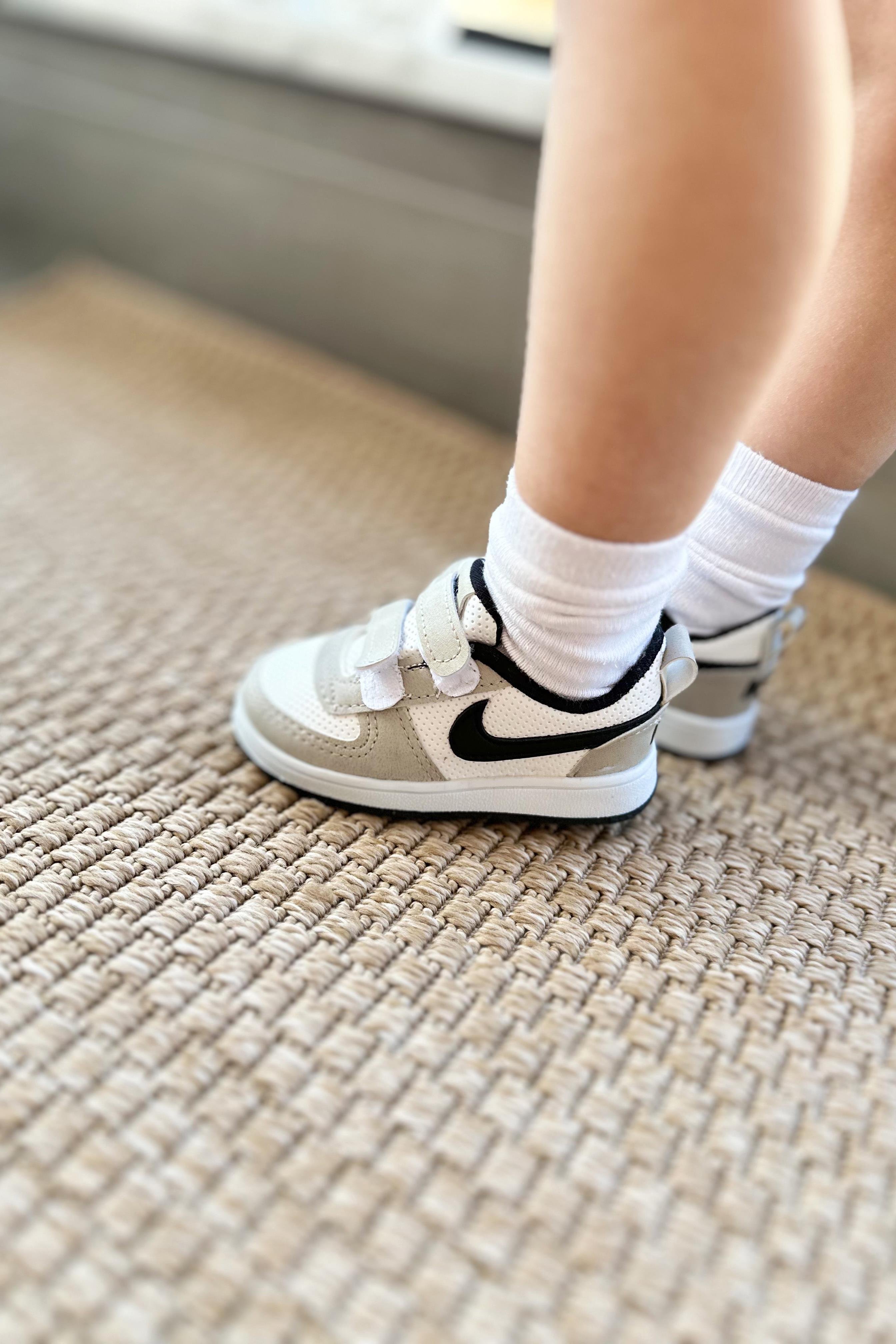 Cırtlı Çocuk Spor Ayakkabı Gri Beyaz