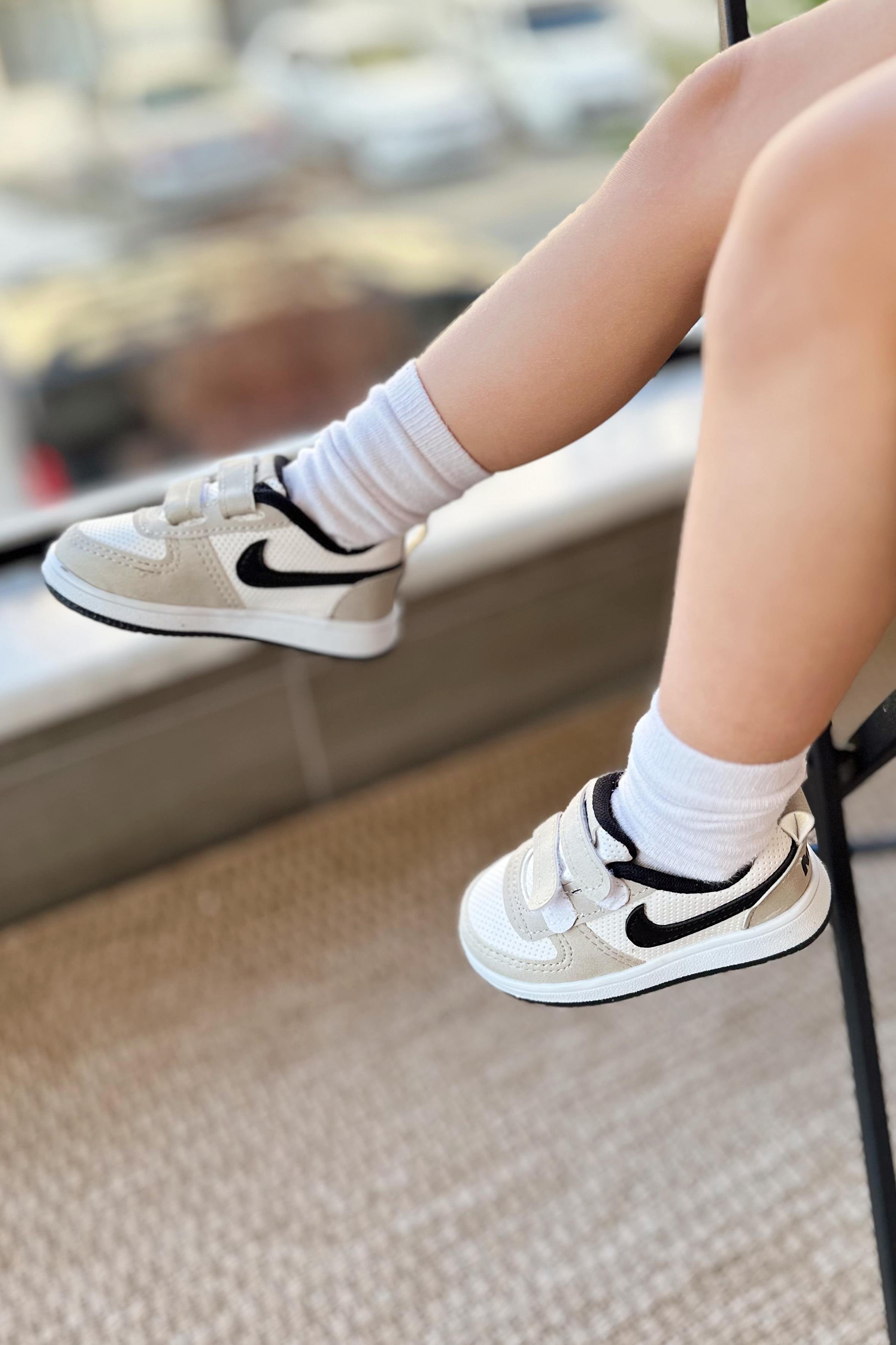 Cırtlı Çocuk Spor Ayakkabı Gri Beyaz