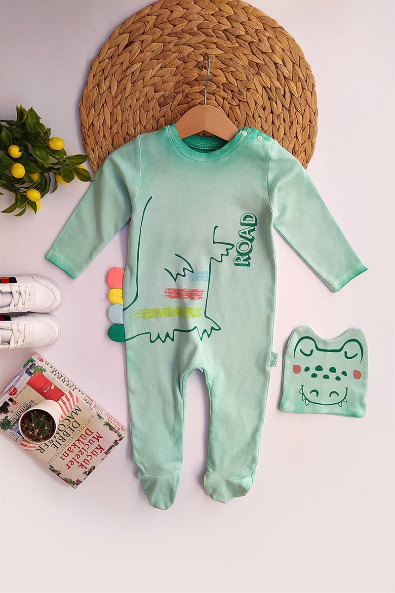 Dinazor Baskılı 2'li Bebek Tulum Set