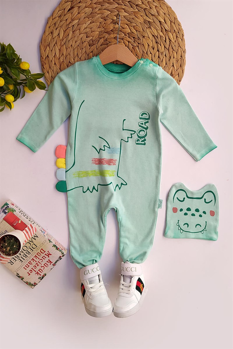 Dinazor Baskılı 2'li Bebek Tulum Set