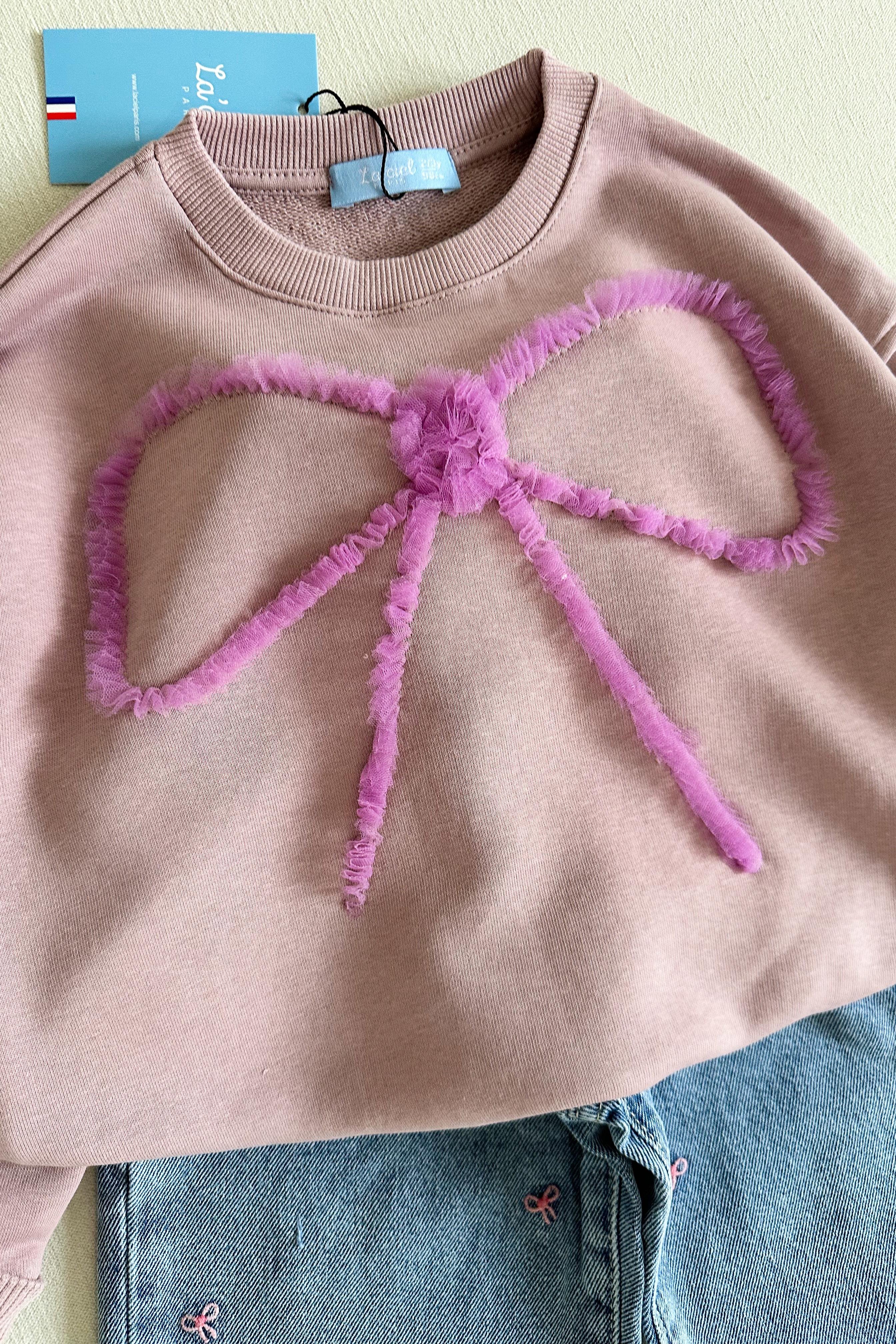 Fiyonk Desenli Kız Çocuk Takım Mor