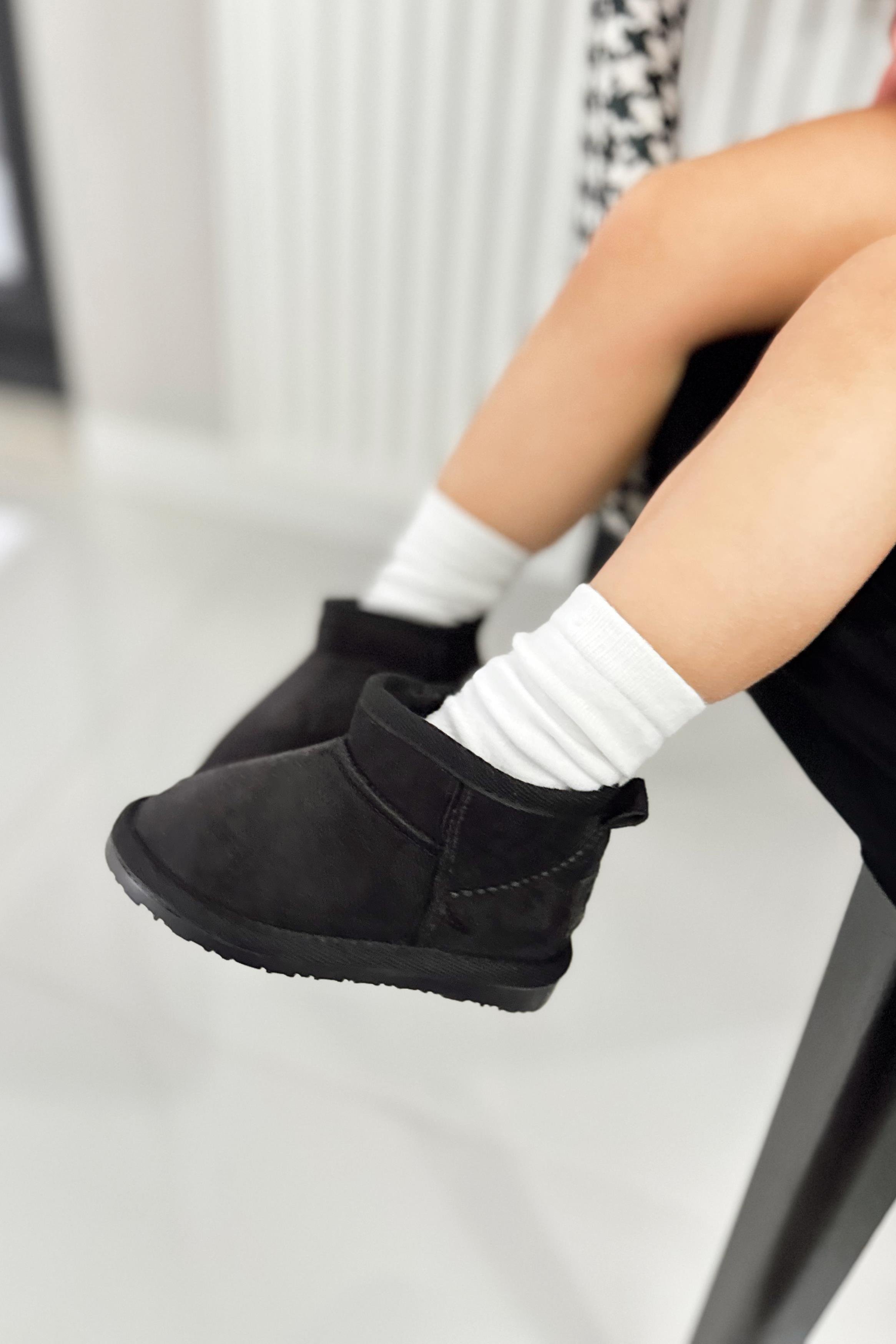 İçi Kürklü Çocuk Yarım Bot Ayakkabı Siyah