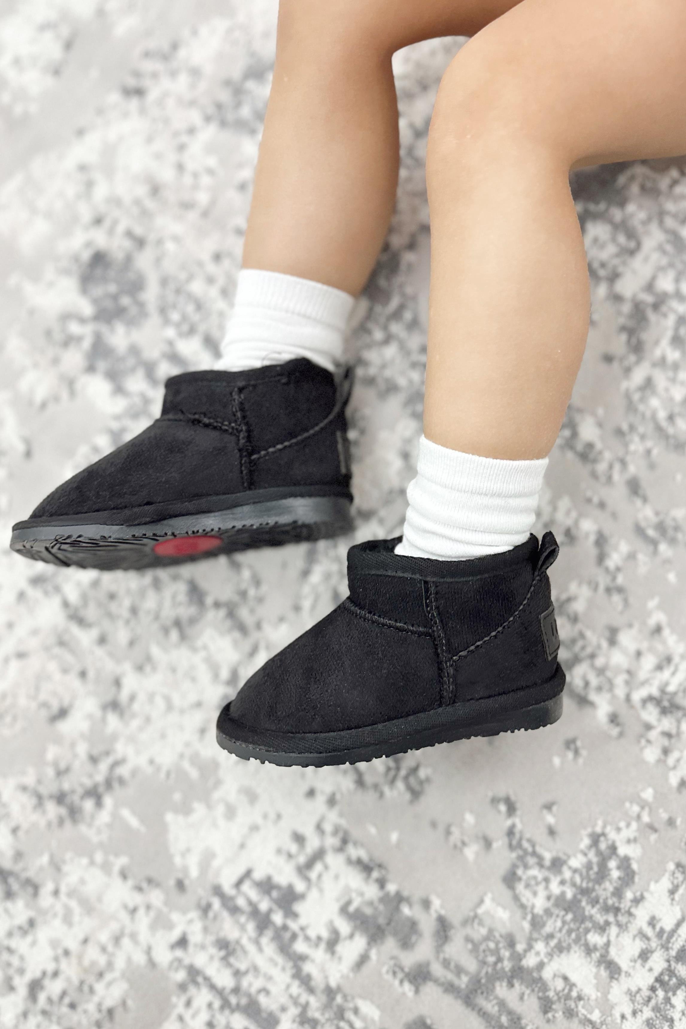 İçi Kürklü Çocuk Yarım Bot Ayakkabı Siyah