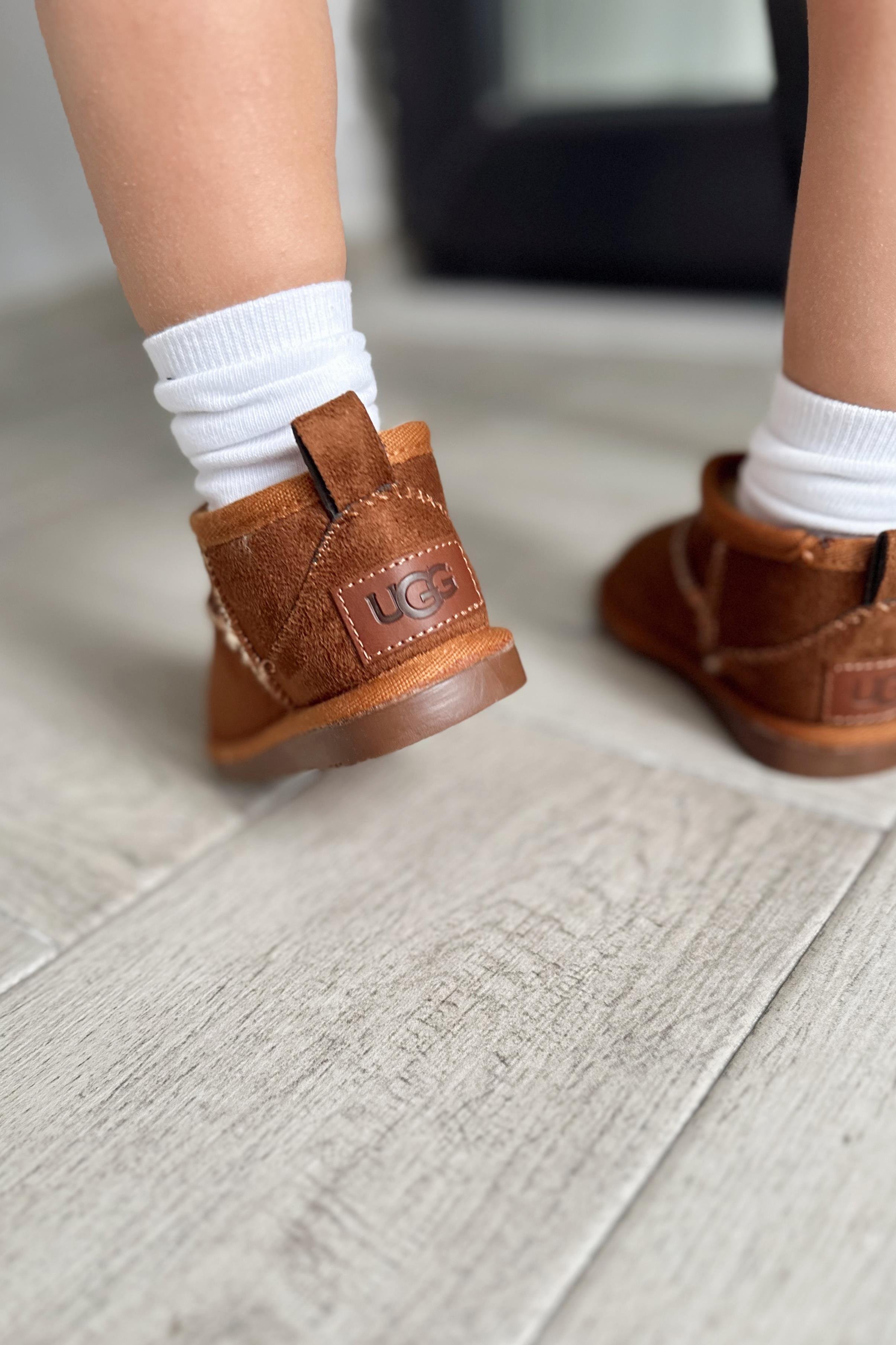 İçi Kürklü Çocuk Yarım Bot Ayakkabı Taba