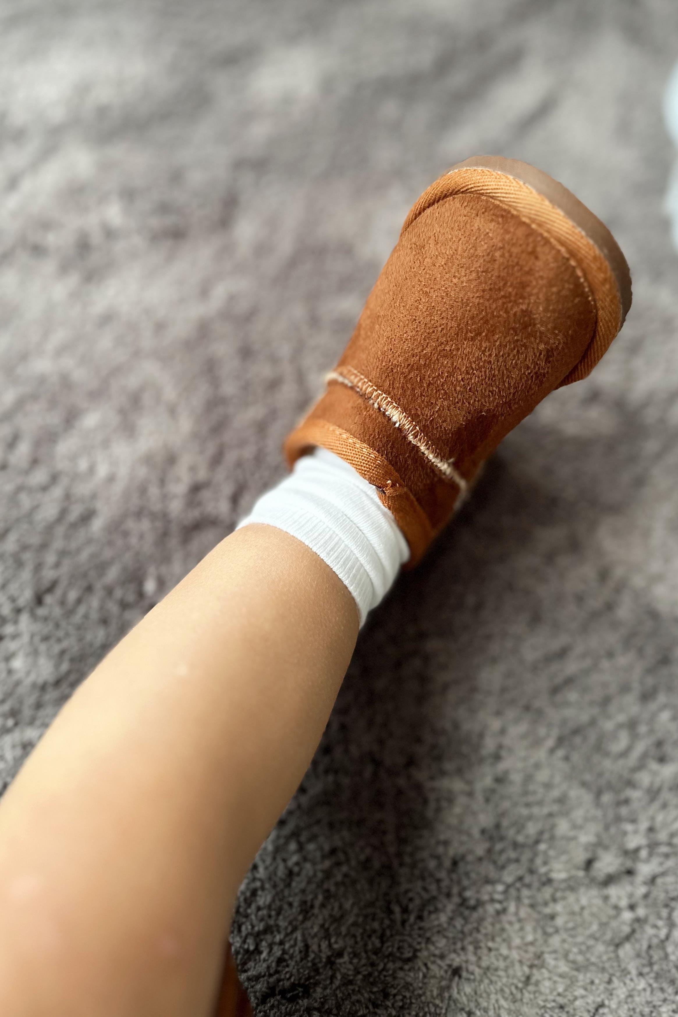 İçi Kürklü Çocuk Yarım Bot Ayakkabı Taba