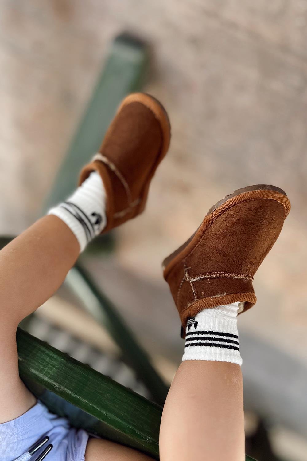 İçi Kürklü Çocuk Yarım Bot Ayakkabı Taba