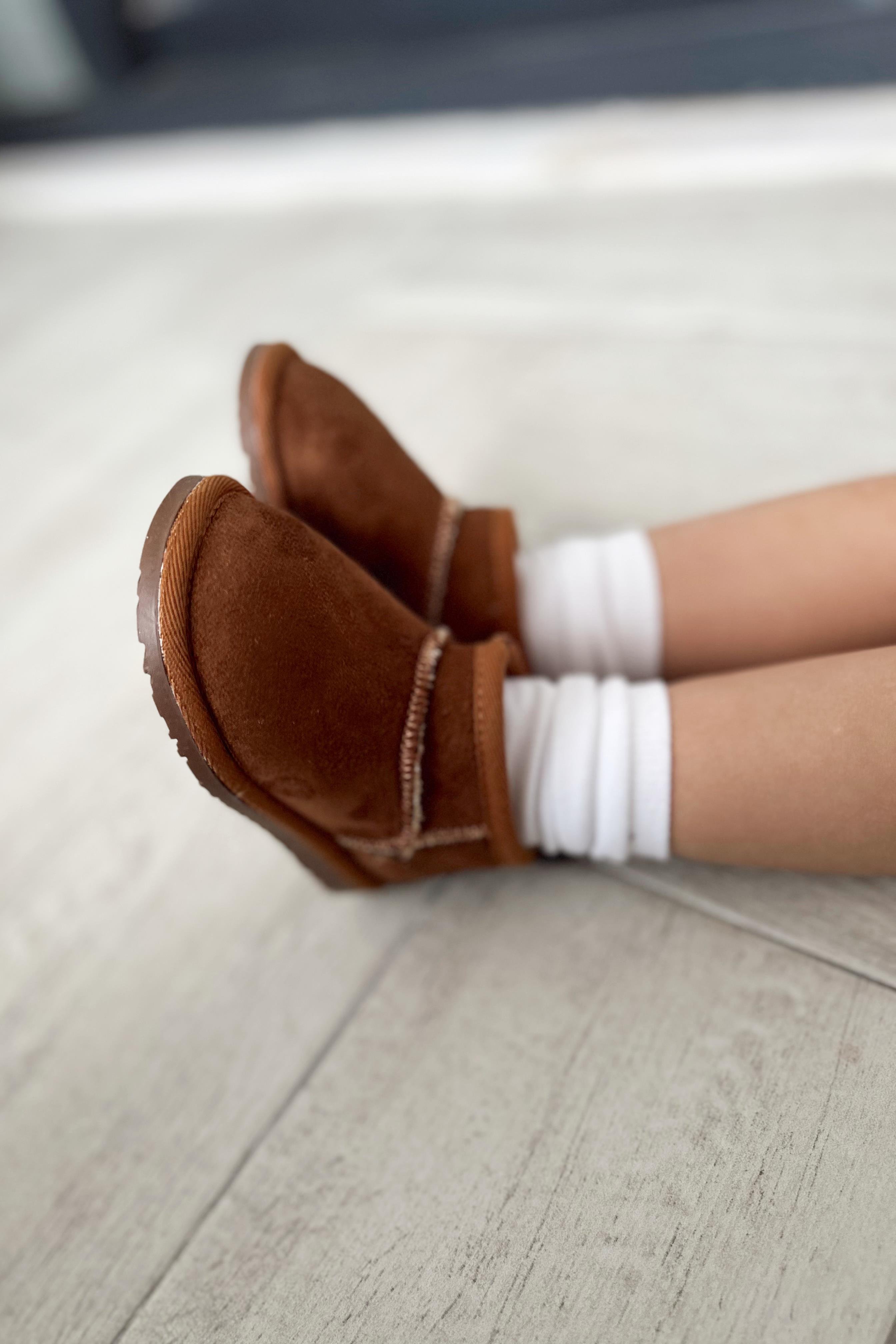 İçi Kürklü Çocuk Yarım Bot Ayakkabı Taba