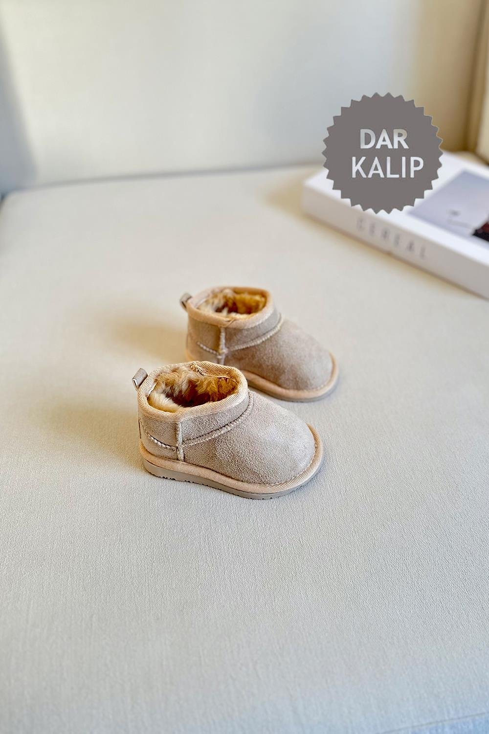 İçi Kürklü Çocuk Yarım Bot Bej