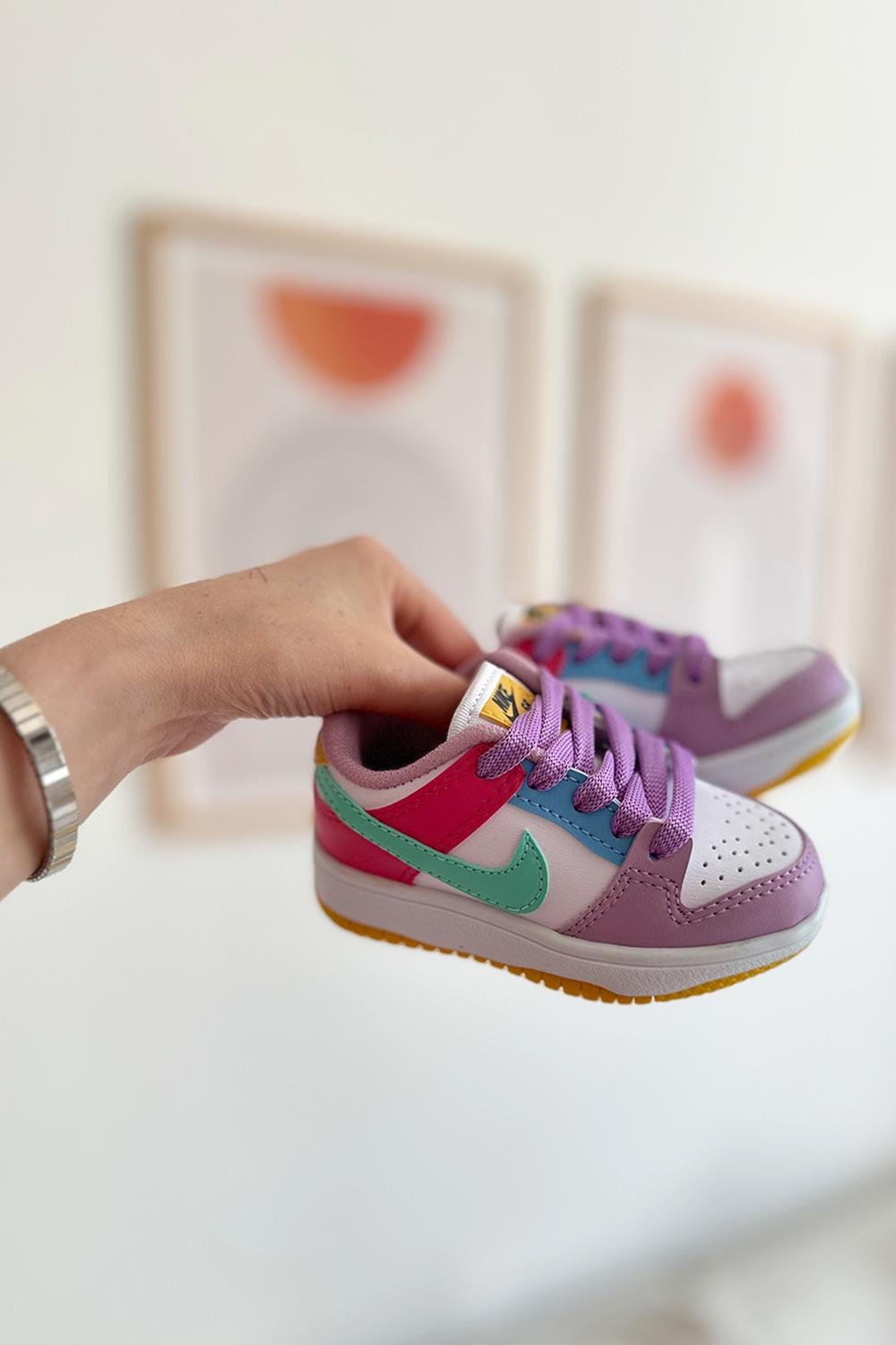 Jordan Baskılı Bağcıklı Çocuk Spor Ayakkabı Mor