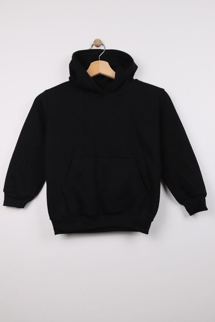 Kapüşonlu Cepli Çocuk Sweat Siyah