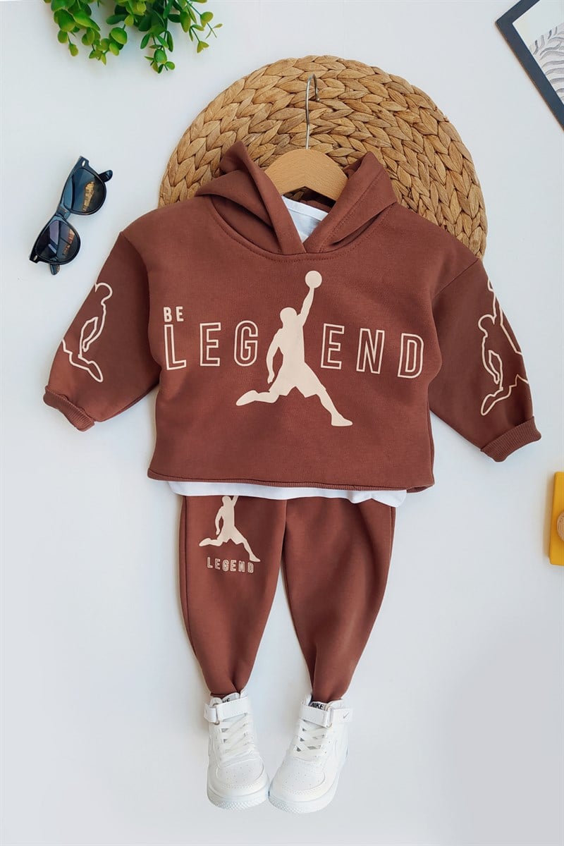 Legend Baskılı Çocuk Eşofman Takımı Tarçın