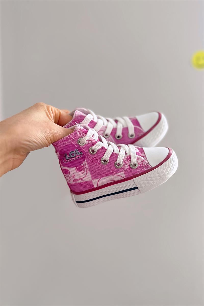 Lol Baskılı Çocuk Ayakkabı Pembe