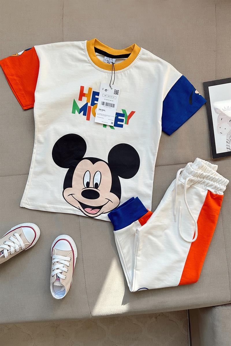 Mickey Mouse Baskılı Çocuk Takım Renkli