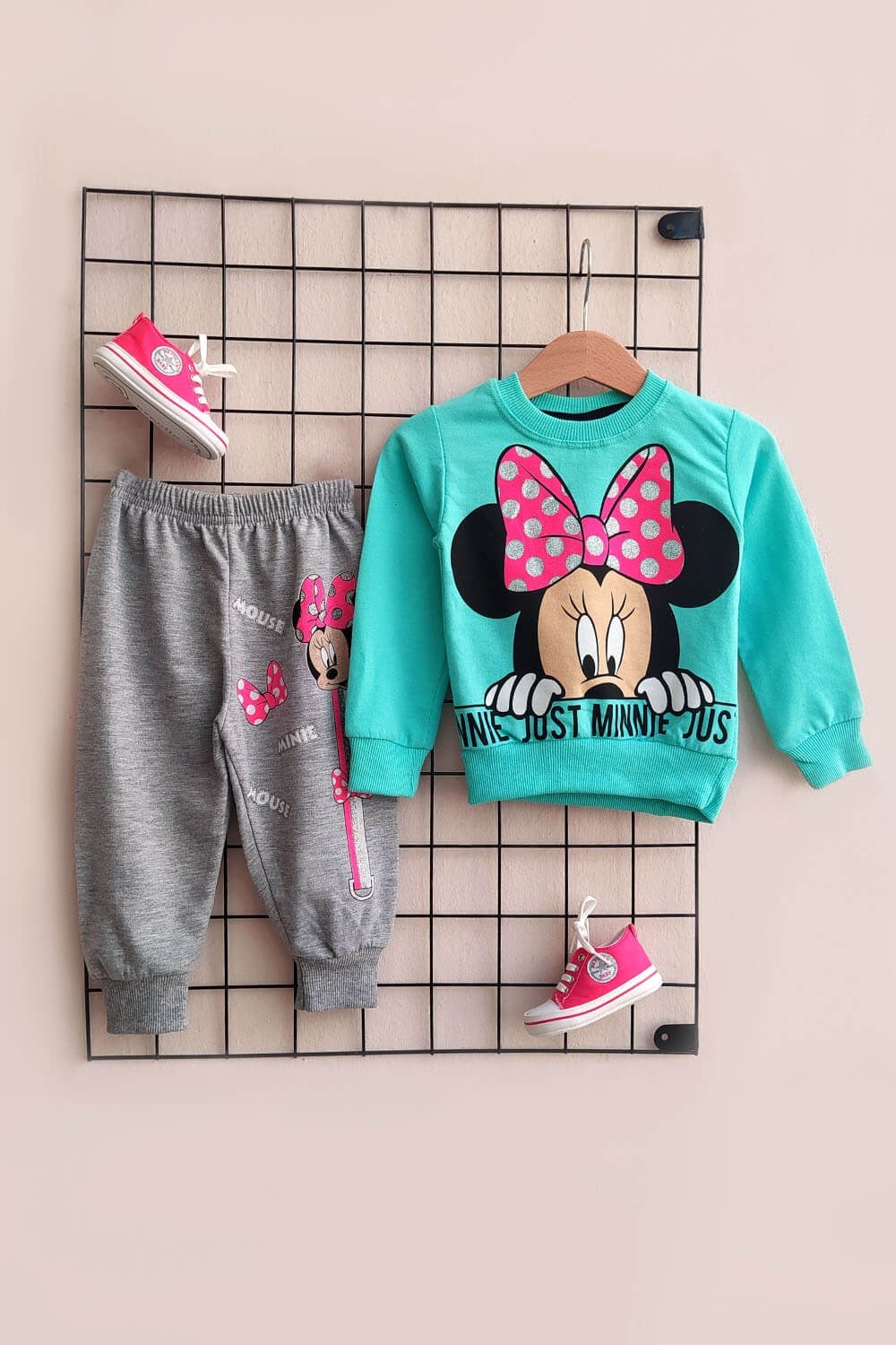 Minnie Mouse Baskılı Eşofman Takımı Mint