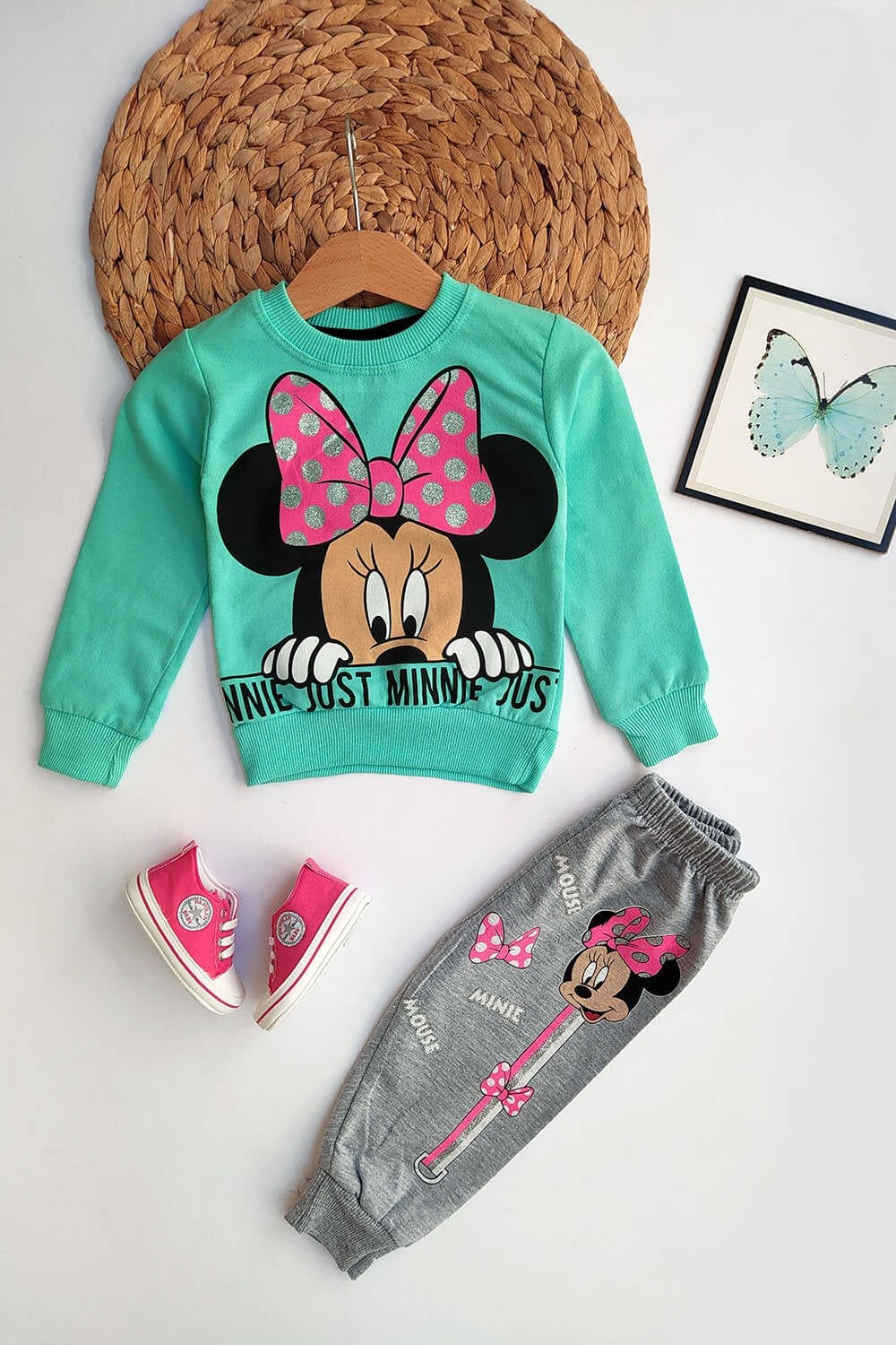 Minnie Mouse Baskılı Eşofman Takımı Mint