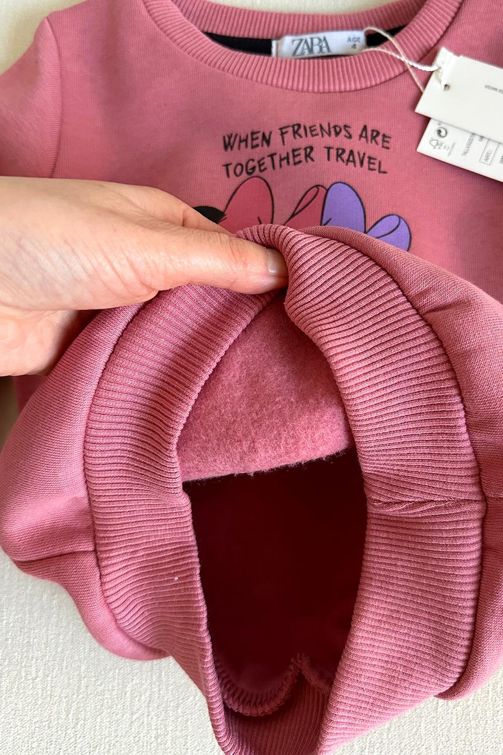 Minnie ve Daisy Baskılı Çocuk Eşofman Takımı Pembe