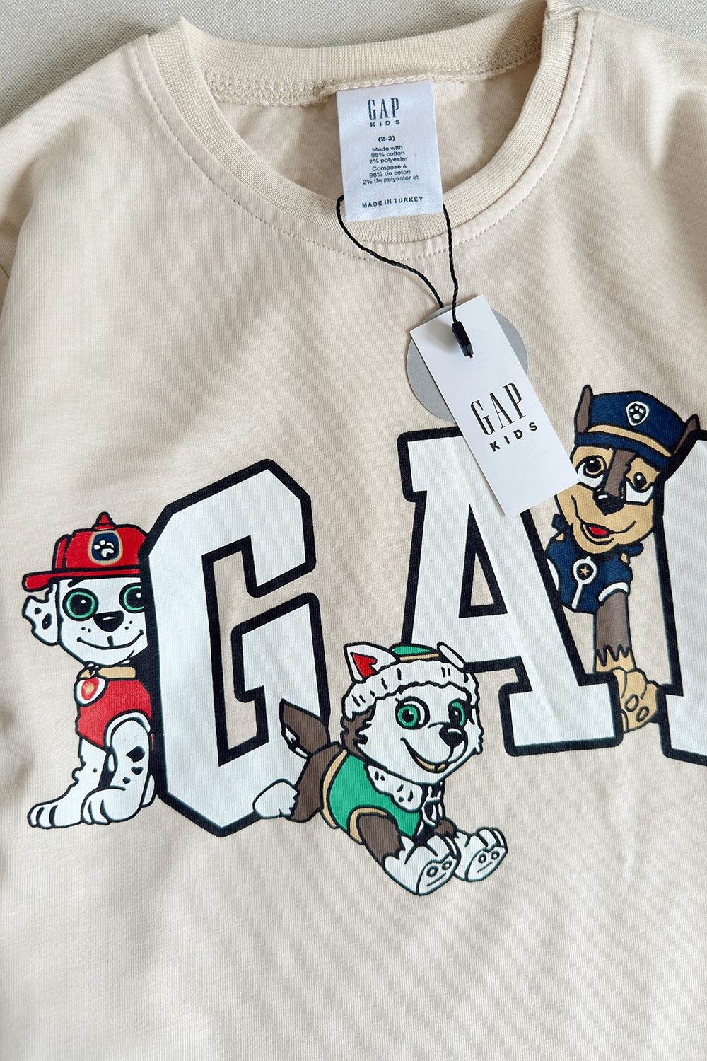 Paw Patrol Gap Baskılı Çocuk Şortlu Takım Bej