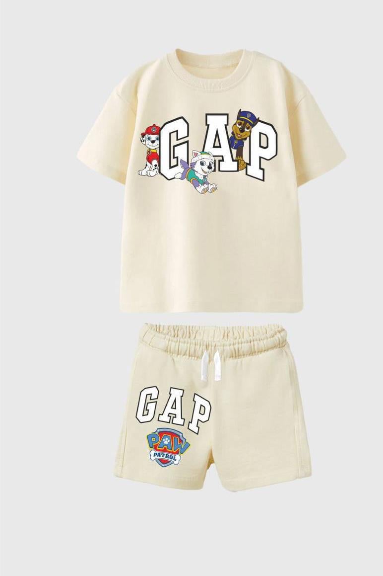 Paw Patrol Gap Baskılı Çocuk Şortlu Takım Bej