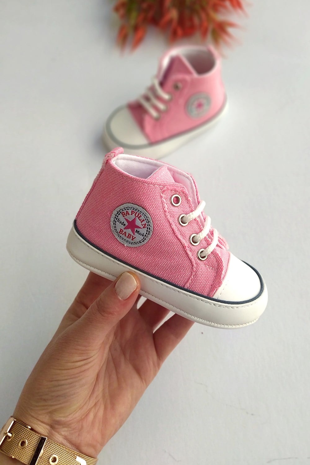 Pembe Baskılı Bebek Ayakkabı