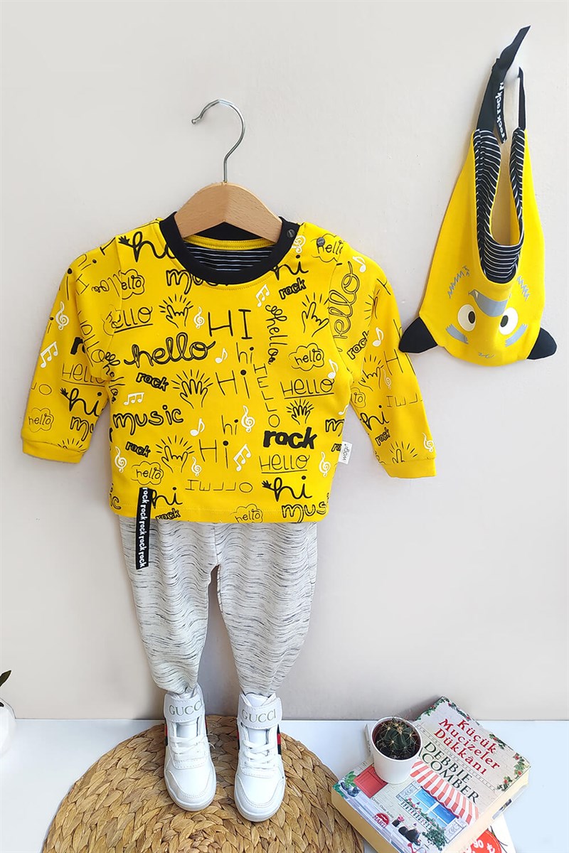 Rock Baskılı Erkek Bebek 3'lü Body Takım