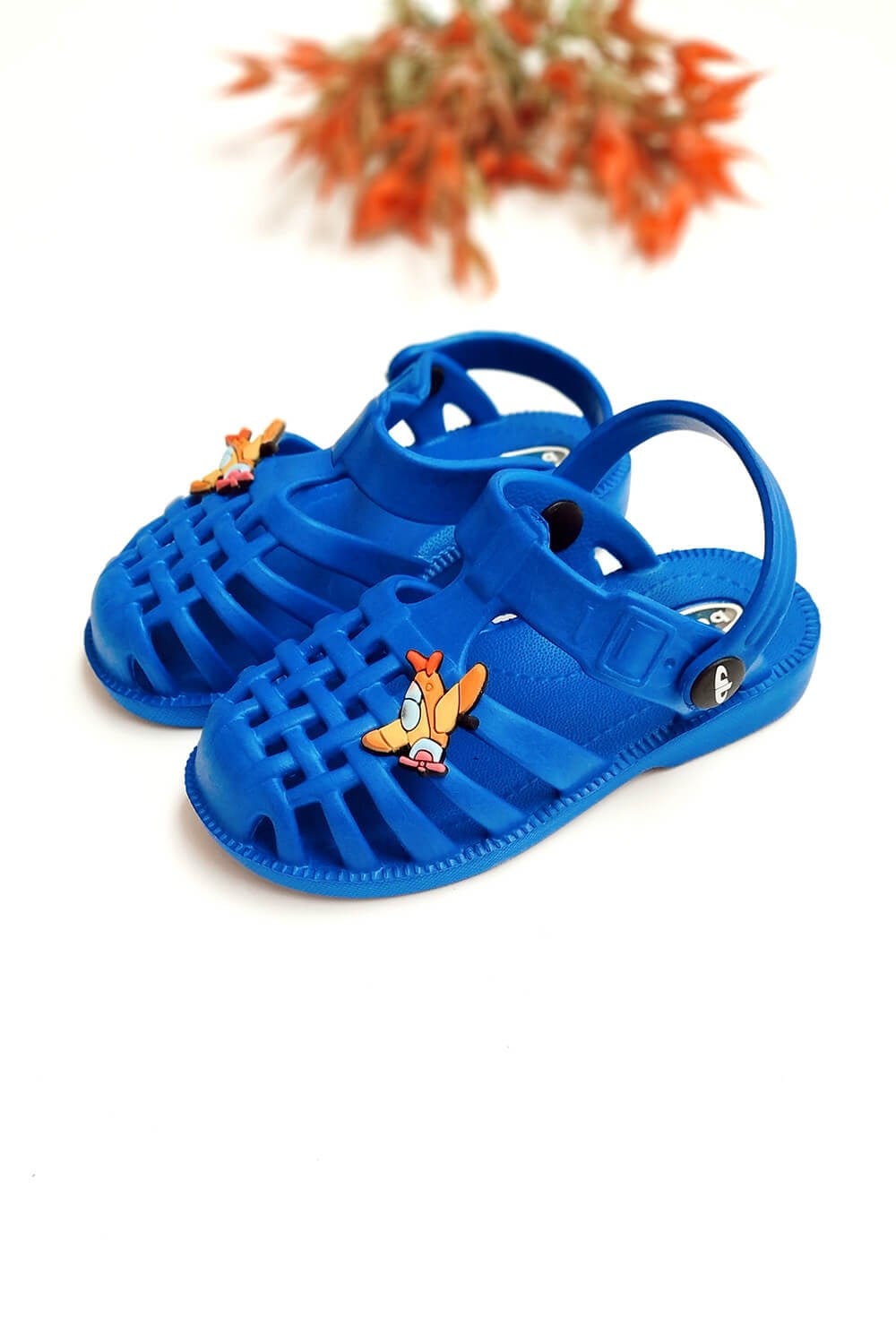 Uçak Baskılı Çocuk Sandalet Mavi