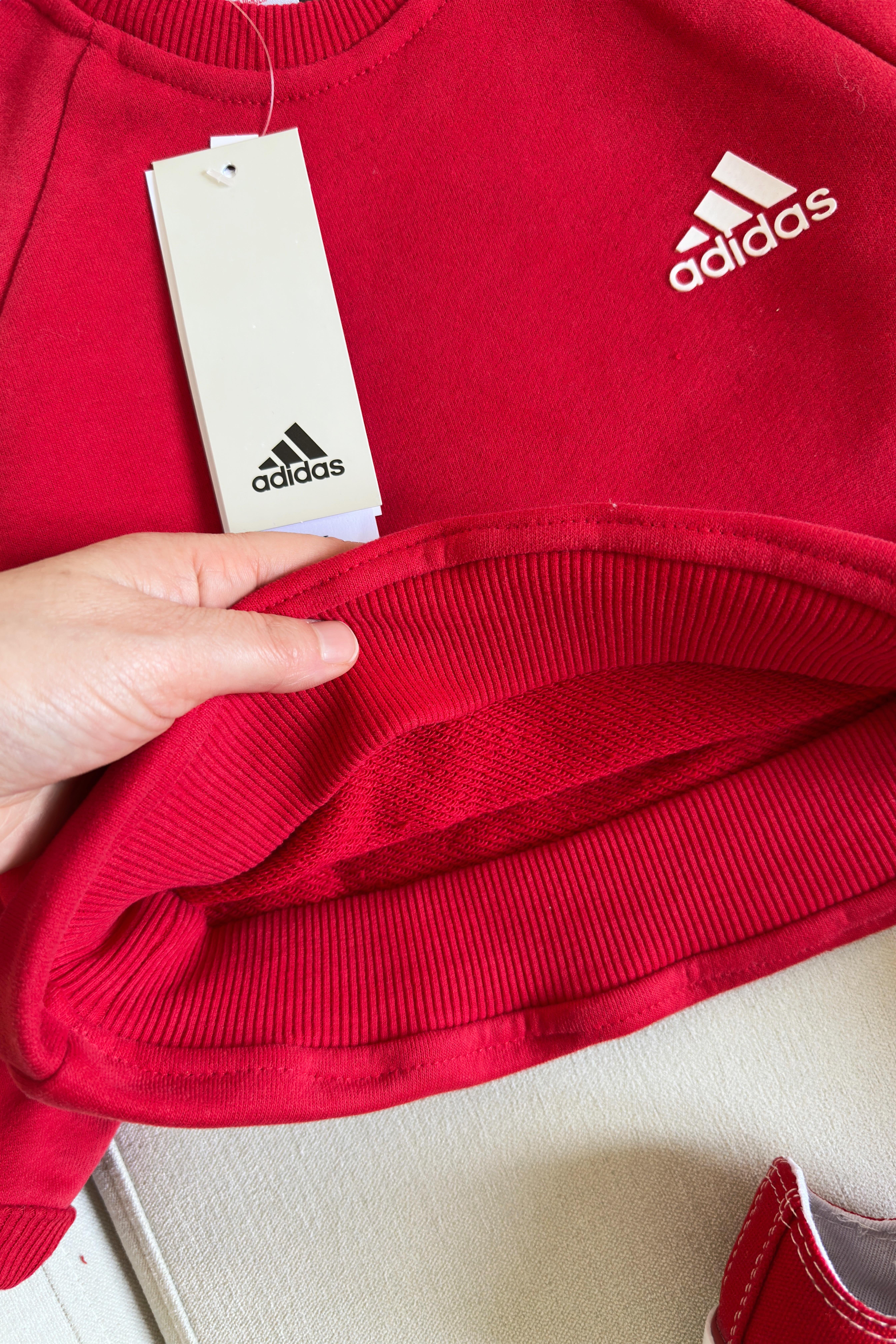 Yanı Çizgili Çocuk Eşofman Takımı Kırmızı Beyaz