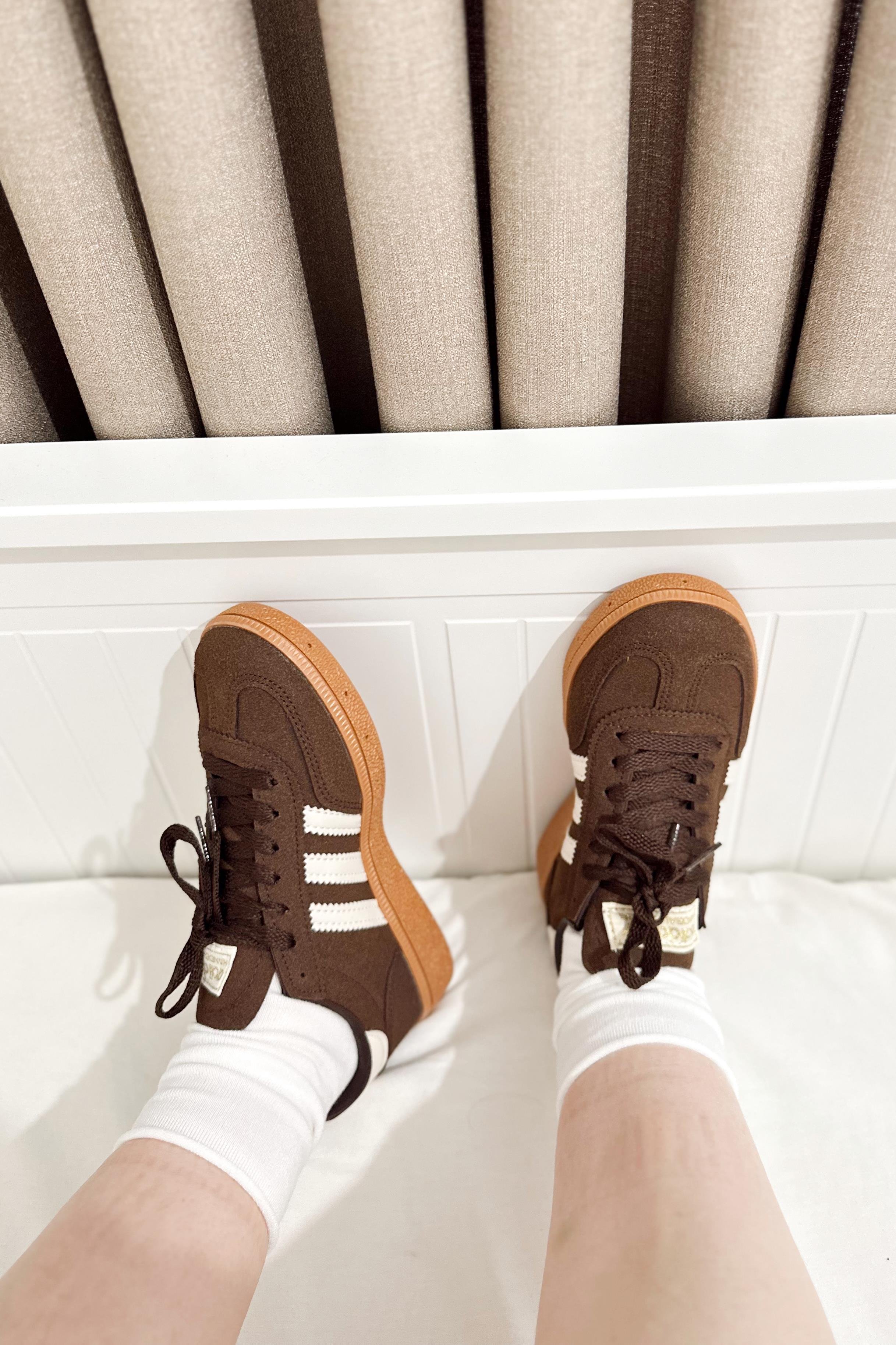 Yanı Şeritli Kadın Spor Ayakkabı Acı Kahve