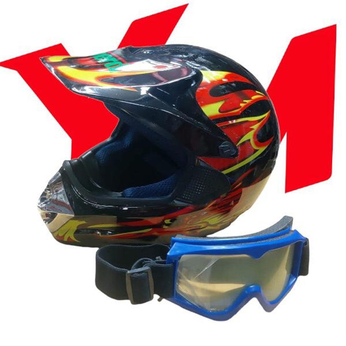 Kros Kask Motosiklet Kaskı GÖZLÜK HEDİYELİDİR.Kros Kask 