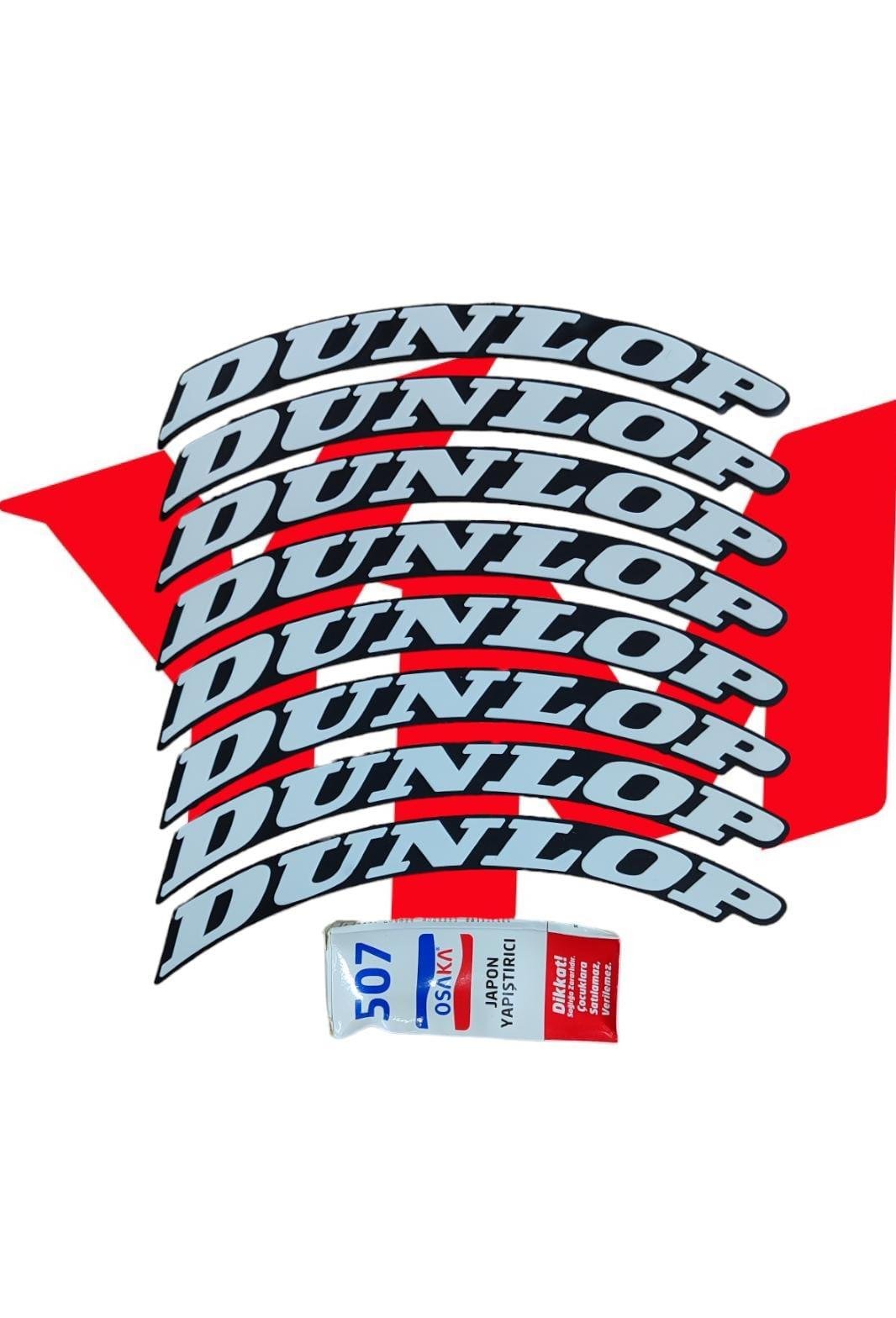 Motosiklet Lastik Yazısı Dunlop BeyazMotosiklet Lastik Yazısı Dunlop Beyaz