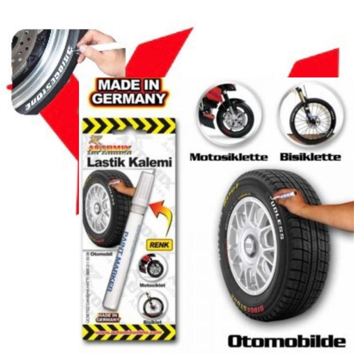 Motosiklet Yazı Kalemi Beyaz Motosiklet Lastik Boya Kalemi Beyaz
