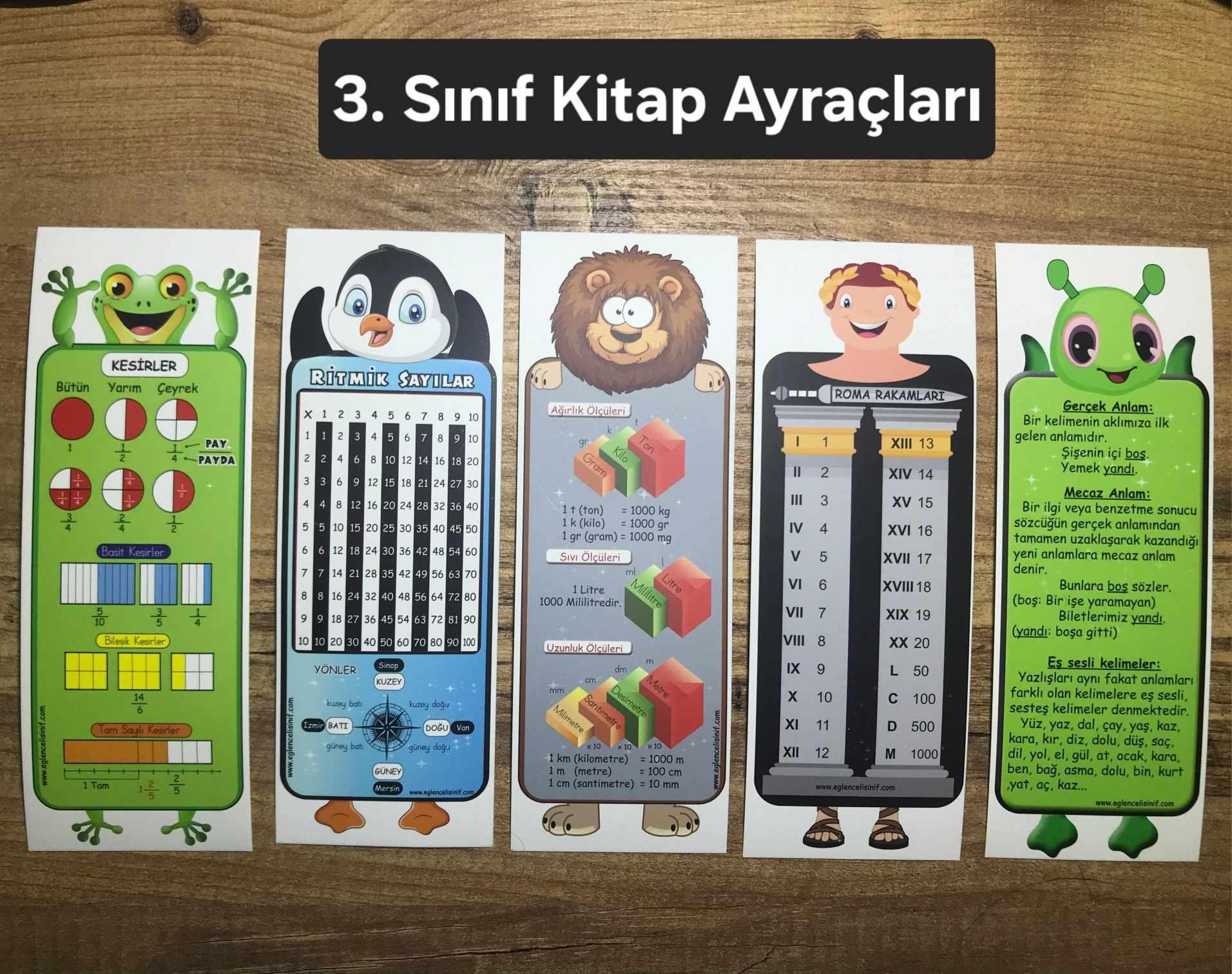 3. SINIF KİTAP AYRACI 80 ADET