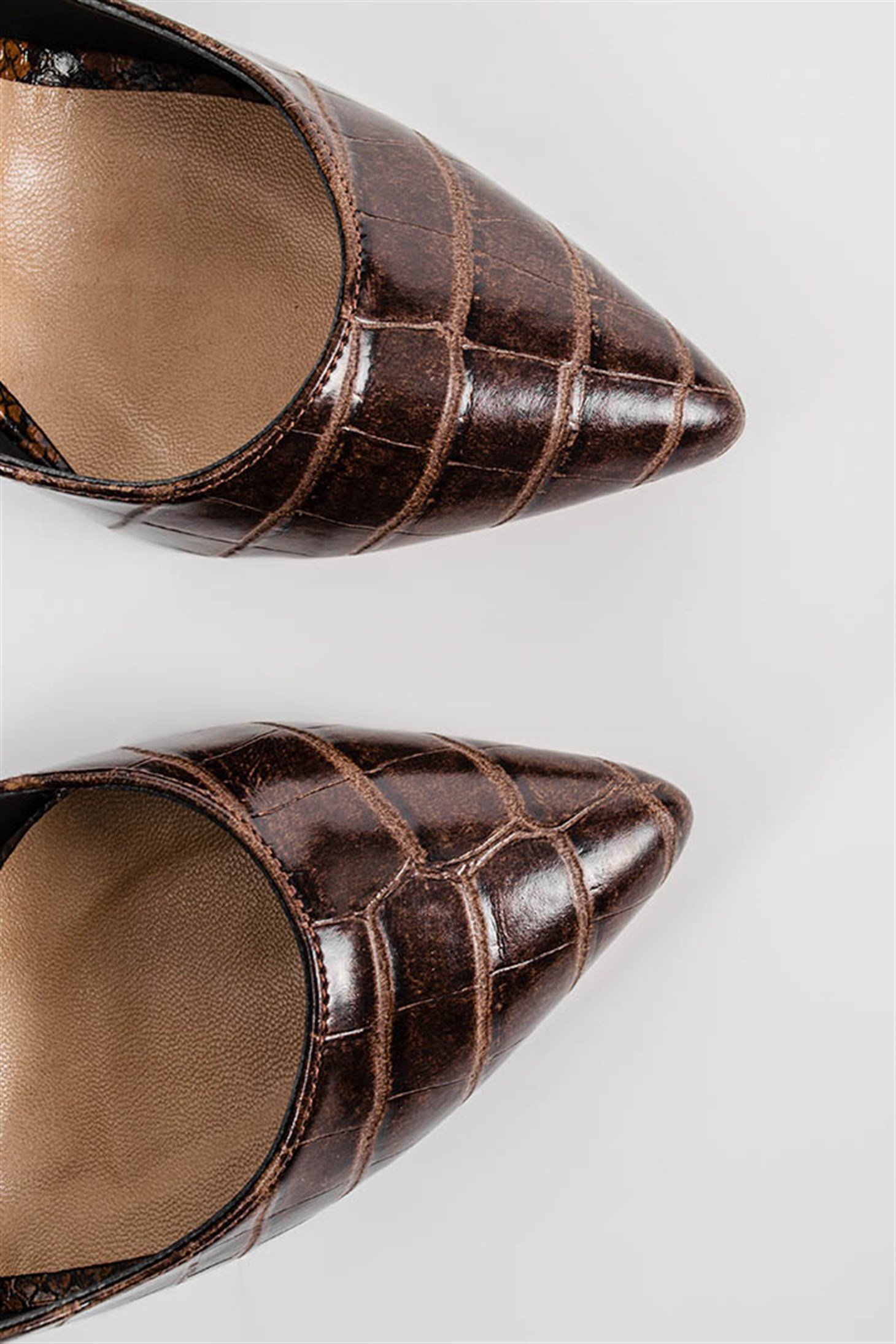 ALINA - Kahve Croco - Stiletto