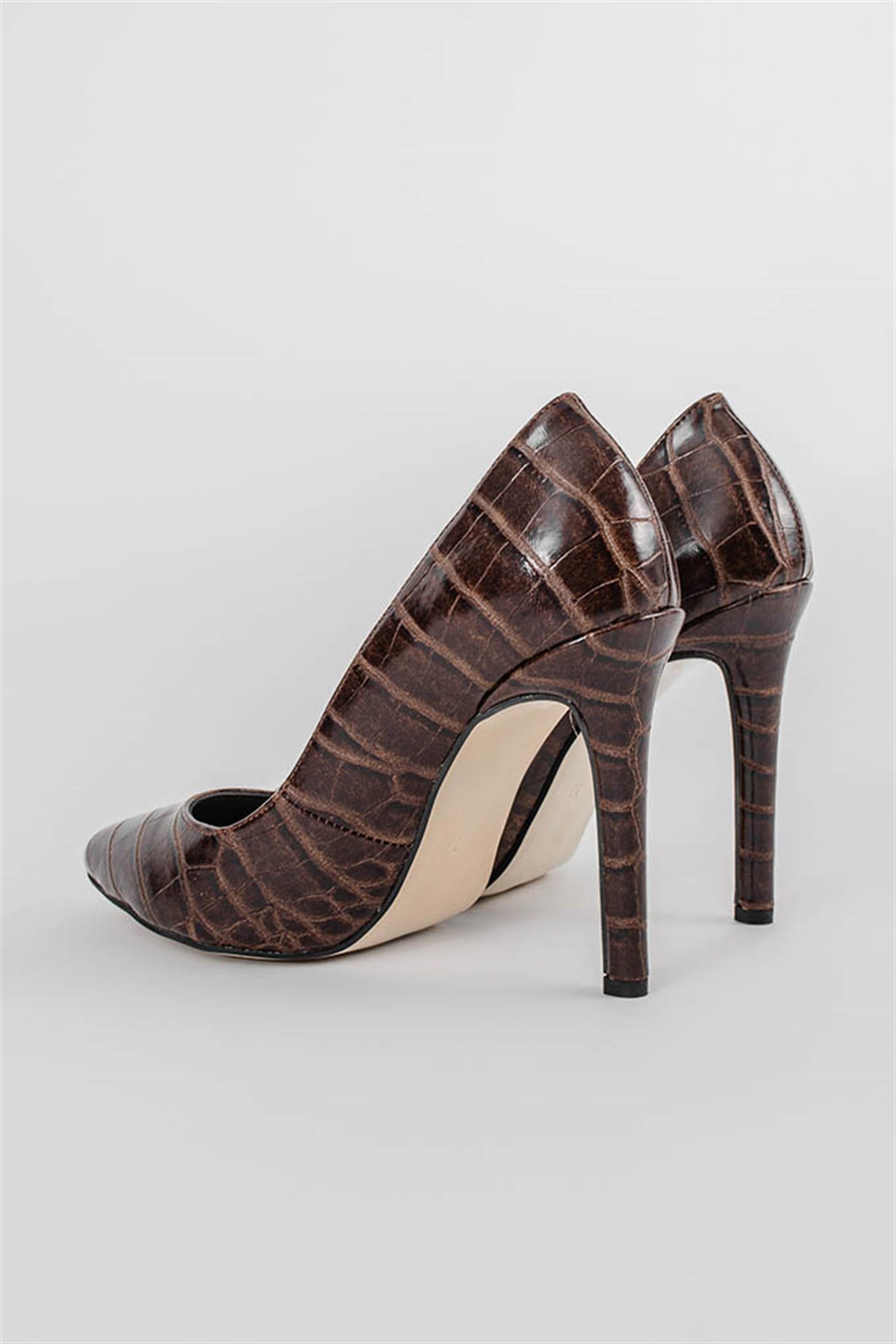 ALINA - Kahve Croco - Stiletto