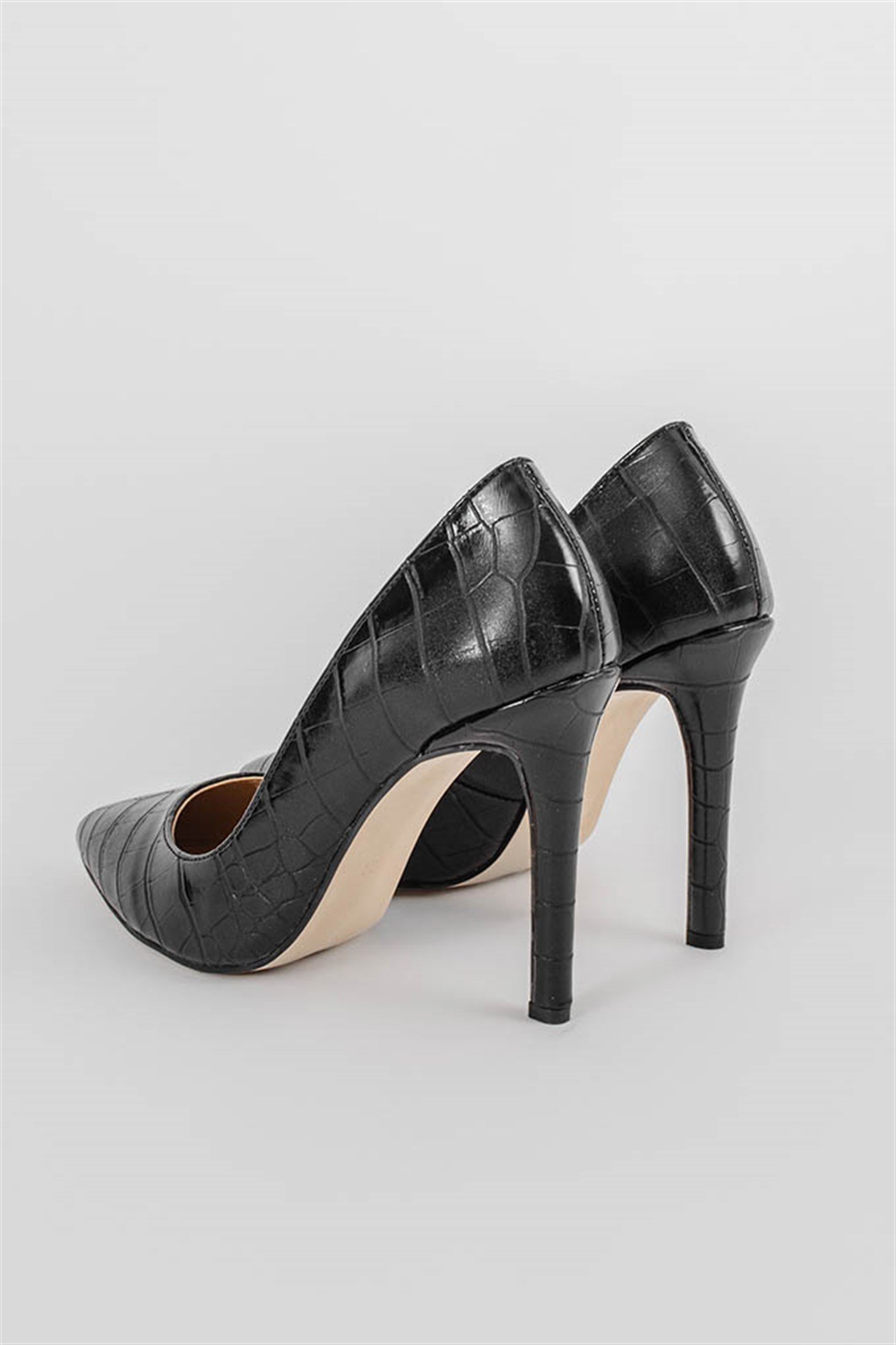 ALINA - Siyah Croco - Stiletto