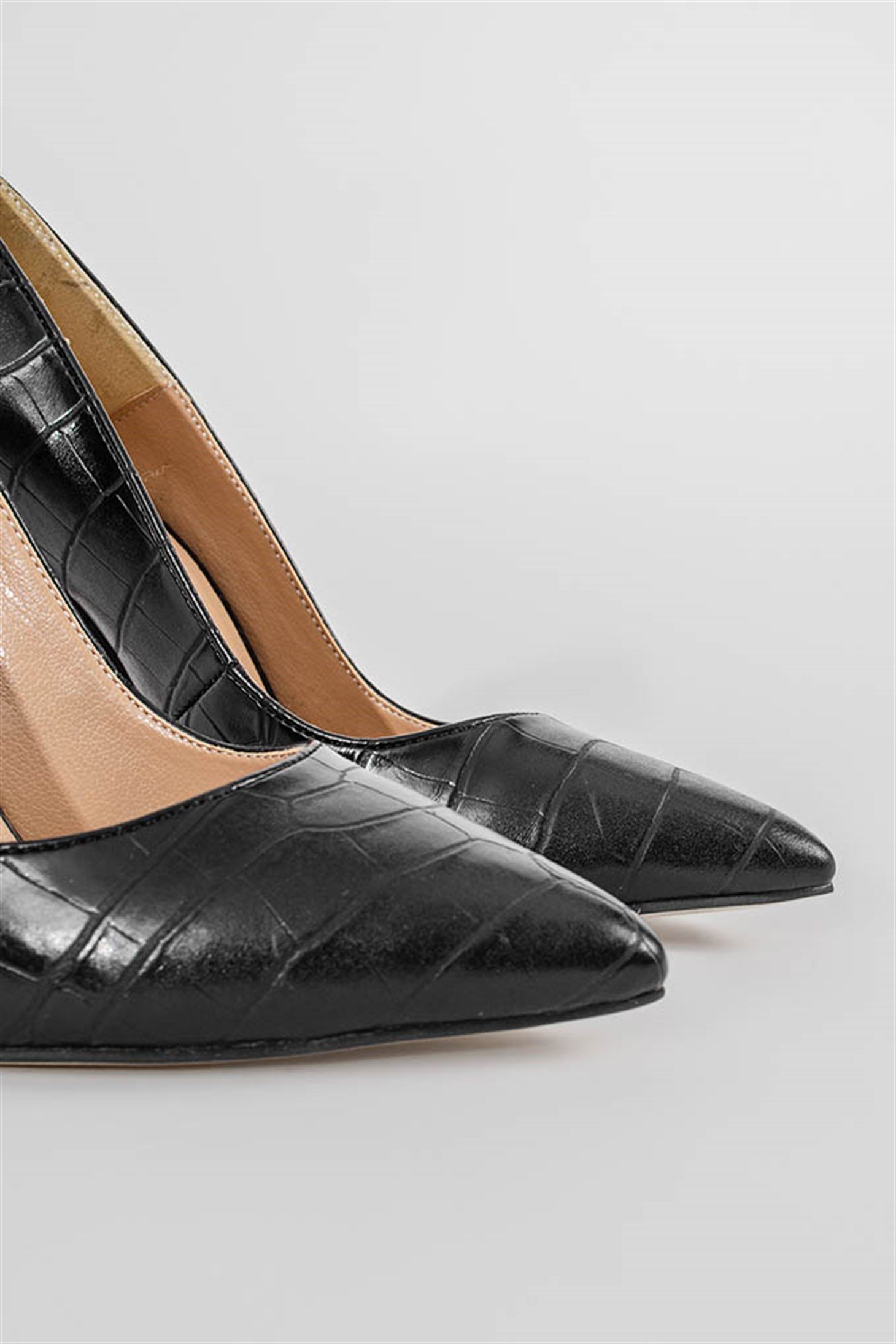 ALINA - Siyah Croco - Stiletto